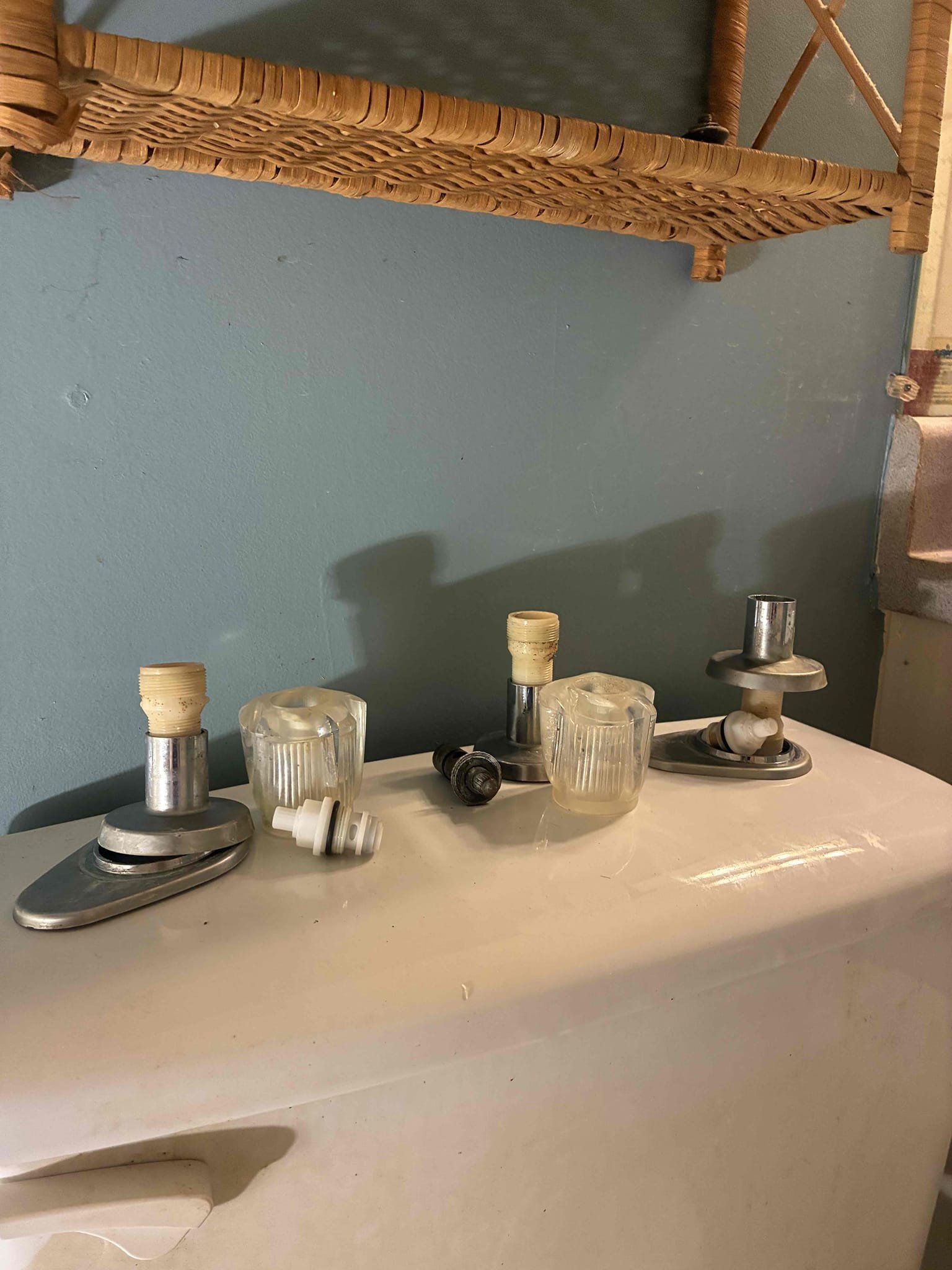 Customer had various items in need of repair/replacements. Gave customer options for repair/replacement on tub shower valves. gave option for replacement on water heater and replacement on kitchen faucet. Explained to customer about conditions upon repair on tub/ shower valve, including no warranty condition. Replaced faucet with customer provided faucet. Also replaced heater with Rheem 40 gallon gas heater, which included new pan, new valve, and new thermal expansion tank with bracket. Explain to Customer about condition with screws for tub shower repair. Customer will worry about that at a later point. Checked all areas of work for leaks and proper function.