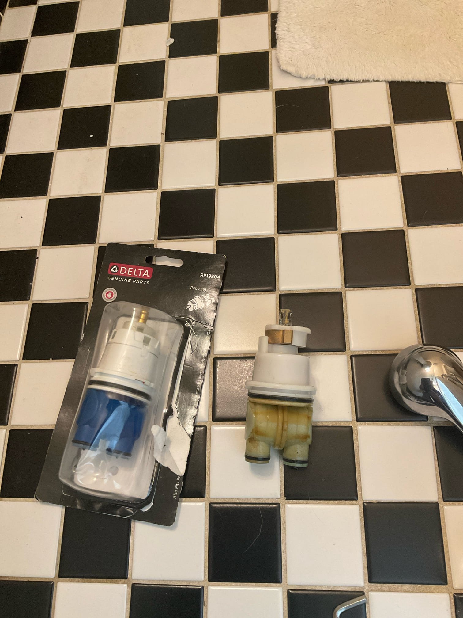 Today we Replaced upstairs delta shower faucet cartridge, we replaced downstairs hall bath pedestal sink faucet with supply price Pfister faucet , also installed new chrome p trap and supply line , snaked drain with sewer machine , discussed with customer and signed for membership as well as, thank you 