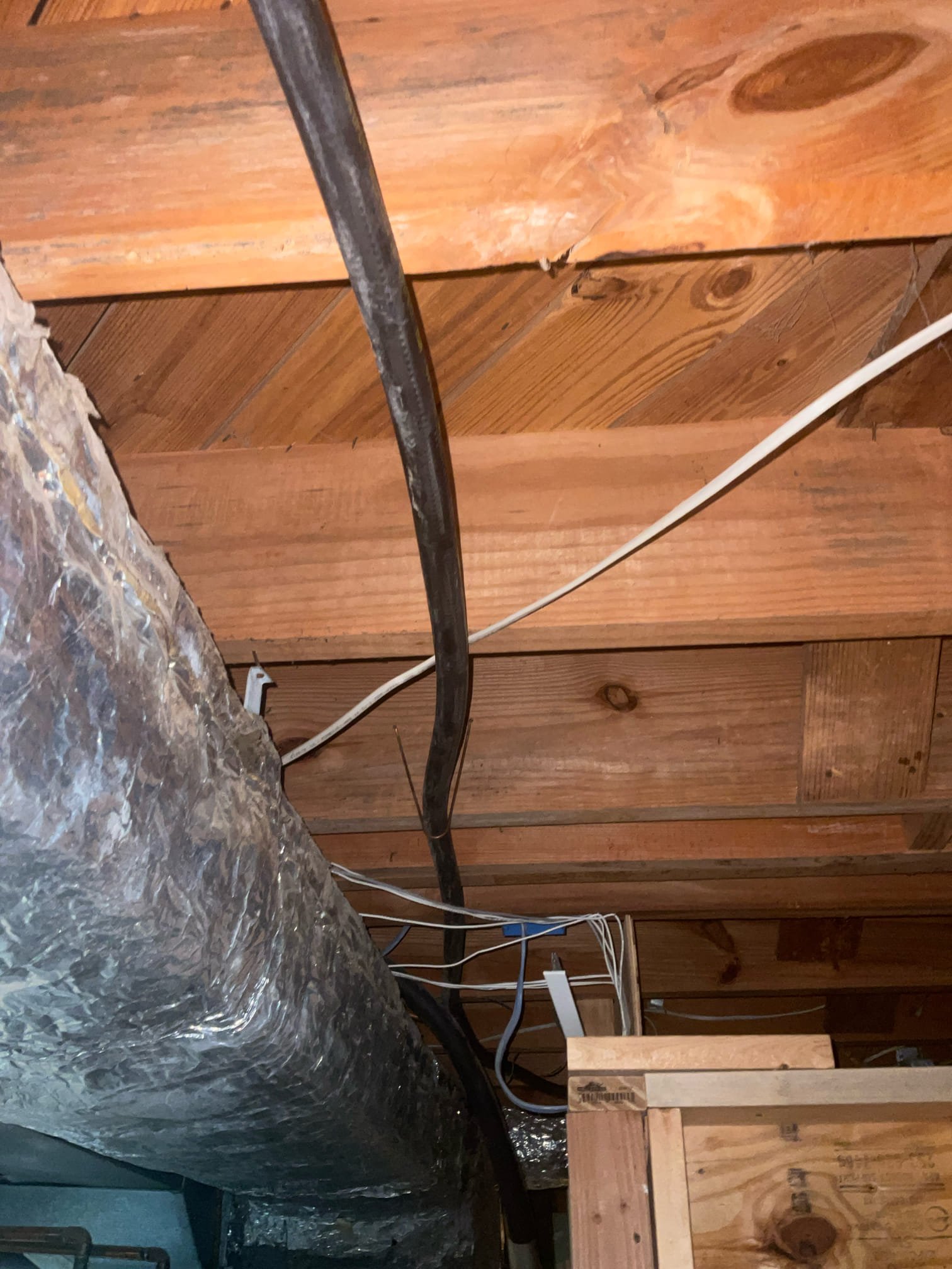 Today we installed 3/4 “ trac pipe gas line from basement ceiling near the furnace area to under the cook top , we replaced cook top gas line with 1/2 “ trac pipe, new shut off valve and union connect to cook top , 3/4 “ trac pipe continues to outside generator with shut off valve , since customer did not have special flex gas connector , we left valve with cap close to generator, we also installed 1/2 “ trac pipe gas line with new shut valve and union connect to existing gas water heater .  