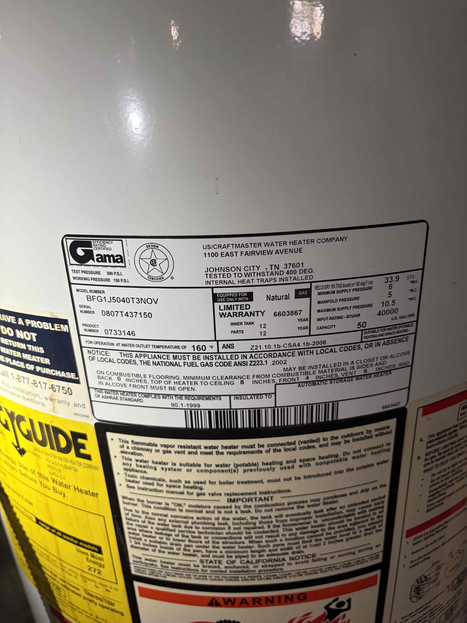 For this customer‘s house, they have a mysterious leak in the ceiling. I believe it is coming from the toilet based off of what the customer was telling me that the toilet was clogged a little bit so after looking around and trying to figure out where this leak is coming from I believe it is from the toilet, however, to be sure I recommended to open up the ceiling to further investigate where that leak is coming from in addition to that the took a look at the water  pressure as part of my thorough diagnosis along with the water heater in the water heater is on the other side of 2008, which is close to end of life recommending a replacement due to age. In addition to that pressure reducing valve is at end of life as well, so I recommended to get that replaced in a Moen shower cartridge upstairs at this time. The customer wants to talk with their husband on when to do the work.