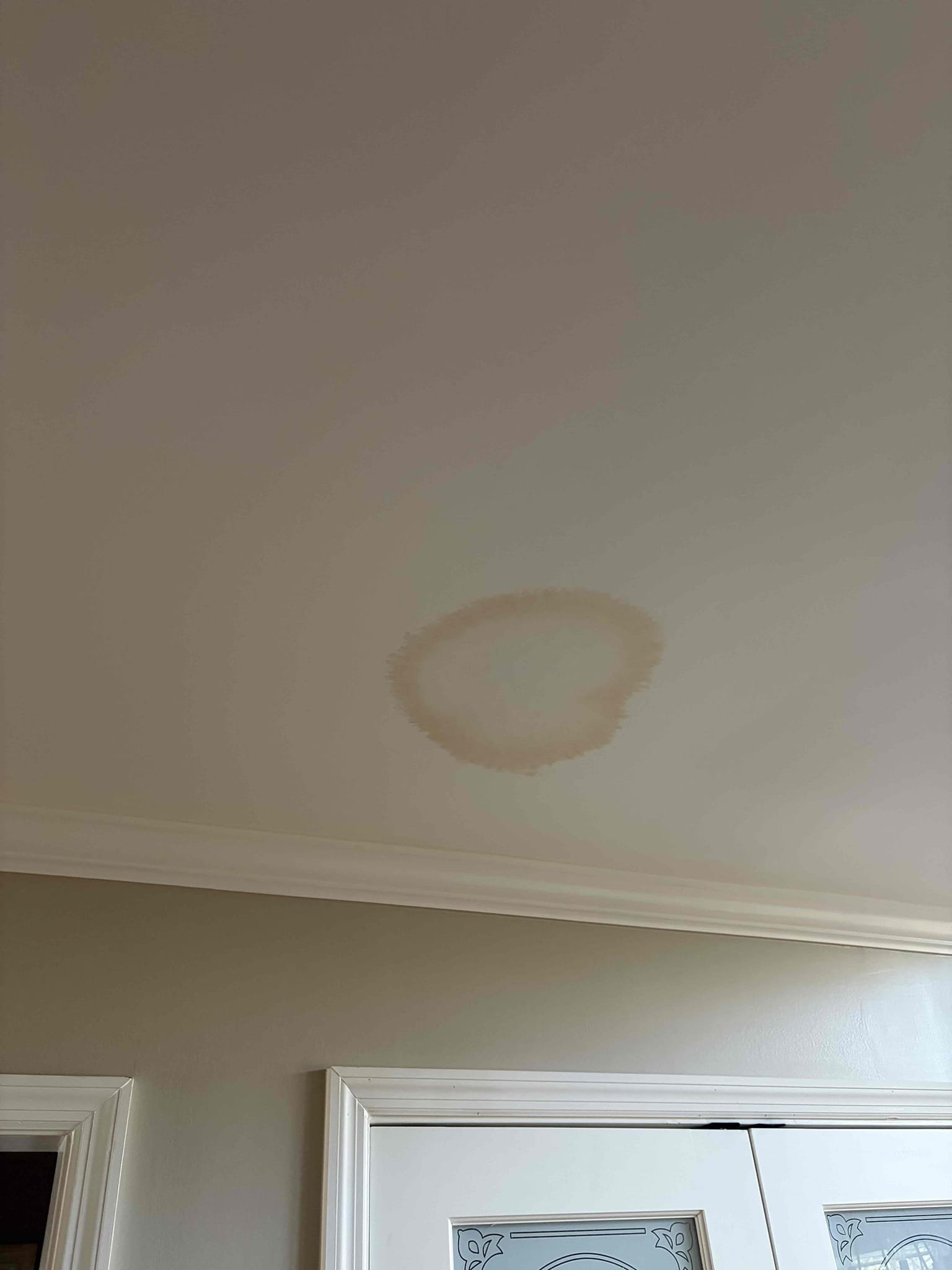 For this customer‘s house, they have a mysterious leak in the ceiling. I believe it is coming from the toilet based off of what the customer was telling me that the toilet was clogged a little bit so after looking around and trying to figure out where this leak is coming from I believe it is from the toilet, however, to be sure I recommended to open up the ceiling to further investigate where that leak is coming from in addition to that the took a look at the water  pressure as part of my thorough diagnosis along with the water heater in the water heater is on the other side of 2008, which is close to end of life recommending a replacement due to age. In addition to that pressure reducing valve is at end of life as well, so I recommended to get that replaced in a Moen shower cartridge upstairs at this time. The customer wants to talk with their husband on when to do the work.