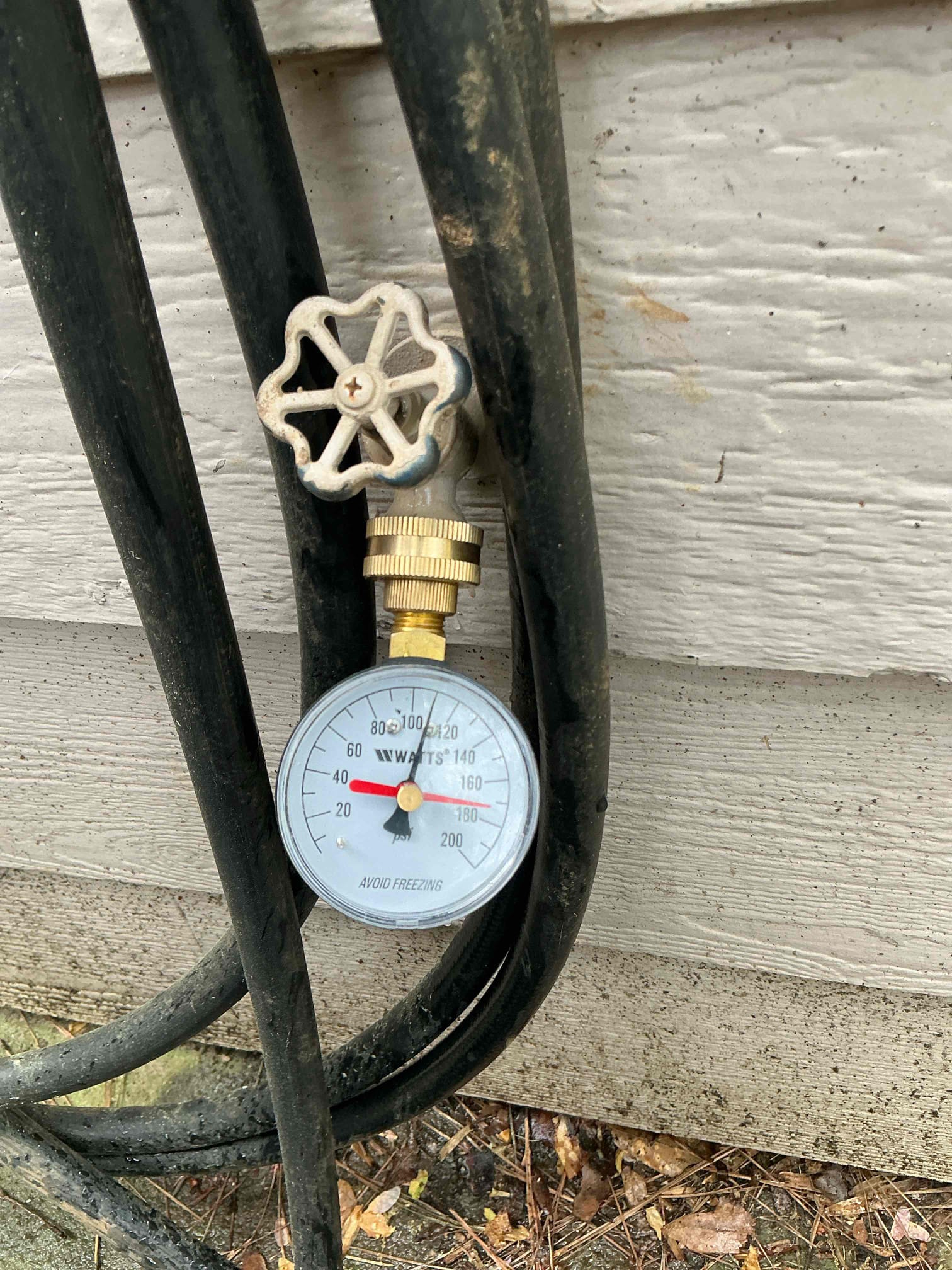 Shut off water to home and drain system. Cut out and remove old gate valve shut off and install new ball valve for outside faucet. Test for proper operation 