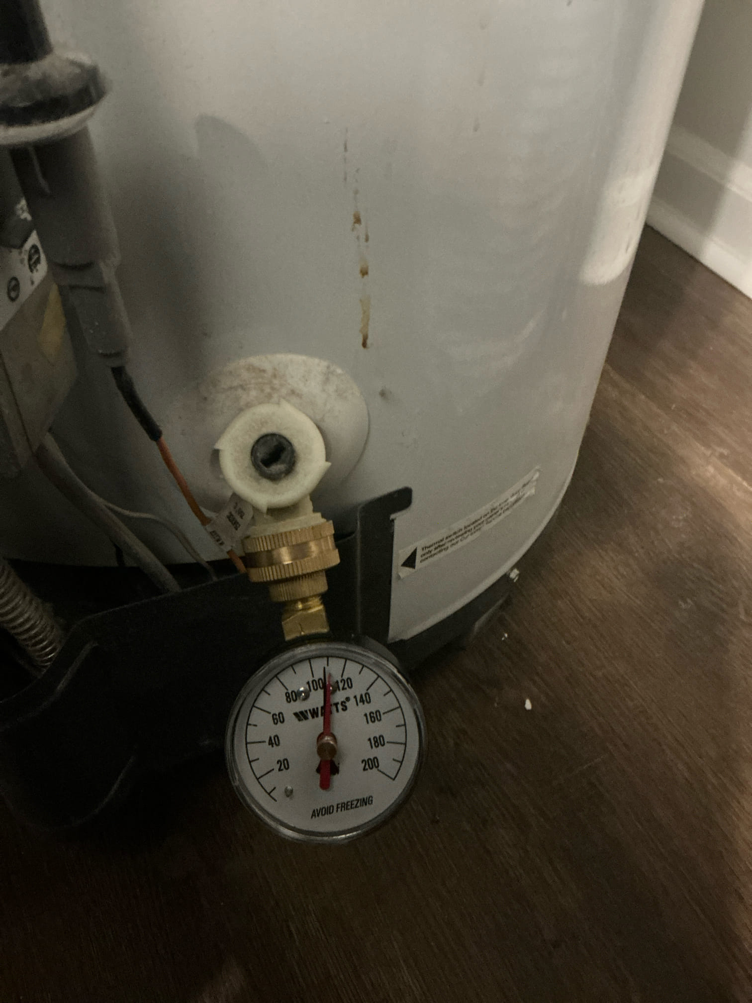 Found guest restroom tub draining slow. Used hand auger to snake tub drain. Ran water to test. Found water pressure at 110 psi. Replaced Prv in crawl space off of basement at entrance door. Left pressure at 60 psi. Replaced 40 gallon natural gas water heater in basement due to age. Install new 40 gallon natural gas water heater in basement due. Installed new gas valve for water heater in basement.