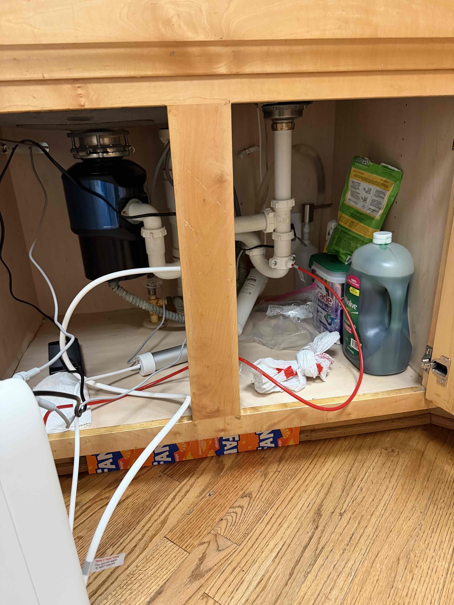 Customer stated that they had a leak coming from there RO system under kitchen sink. Customer thought it’s coming from drain line on a system, but stated to customer that it can’t be leaking from there cause I’m not seeing any leaks on the line and also that there is a check valve so water can’t come back in to the unit. Customer called customer service for unit and they mentioned to have filters replaced cause maybe O-ring isn’t sitting right. 