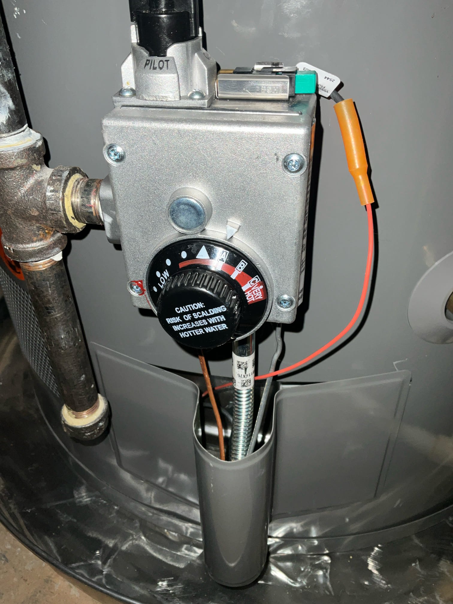 Returned and installed new 75 gas water heater. Drained and removed the old 40 gallon water heaters. Reinstalled the 75 with a new drip pan, thermal expansion tank, and shutoffs. Tested all work to ensure proper function and no leaks, none were found. 