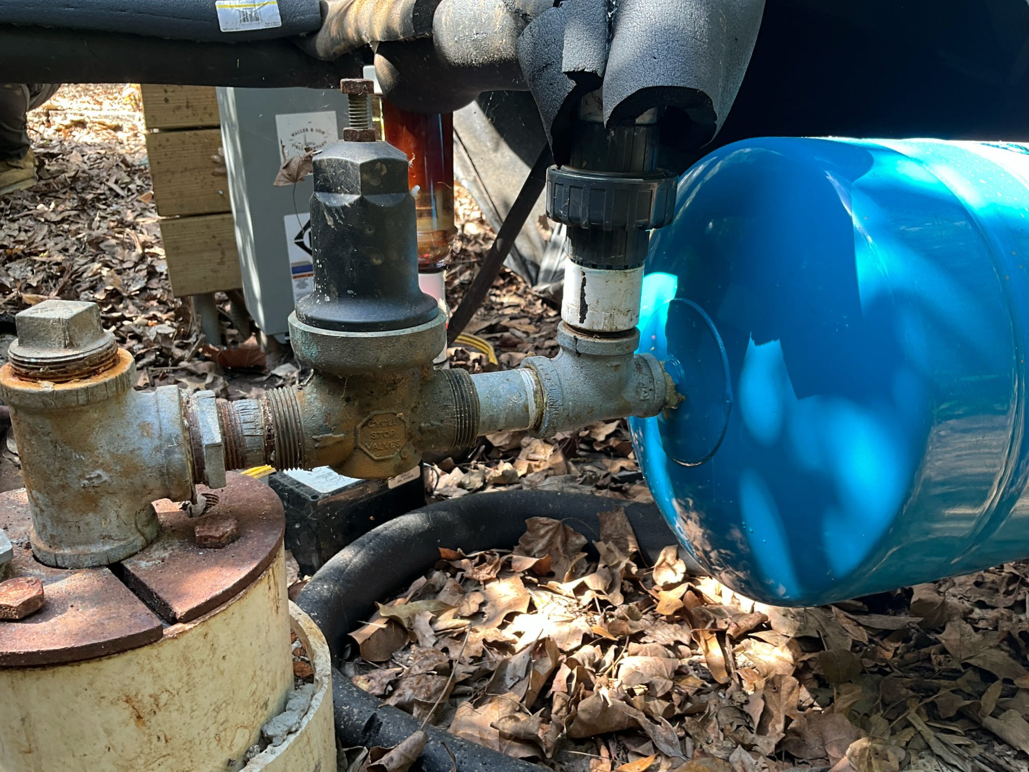 Customer had a pvc line from a well that had frozen and cracked a 1 inch pvc shutoff. Gave price to repair the section, as well as correct the pressure due to the age and condition of the prv. Customer decl8ned work at this time. Waived dispatch fee. 