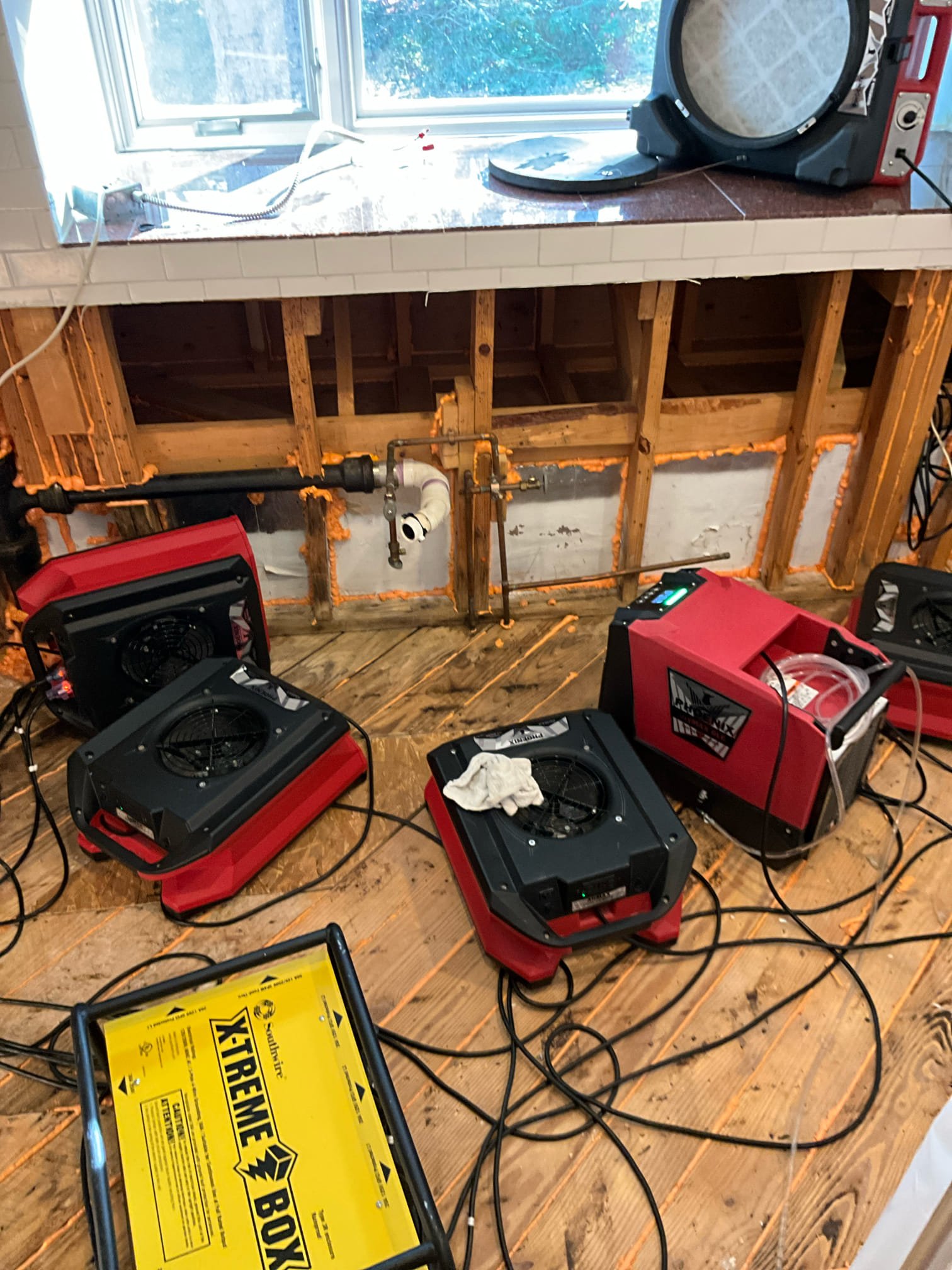 Call for water line repair from provision restoration. Invoice states waterline was nicked during restoration work.

Arrived and met with Miles. He showed me the work area.

I spoke with Daniel at provision restoration to verify how to safely and properly shut down and restart equipment in work space. 

Made repair to waterline on half inch copper right at floor level. I was able to access crawlspace via small panel in floor.

Slowly pressurized system and checked for other leaks. No other leaks t this time. Restarted equipment as directed and resealed containment space as it was when I arrived.