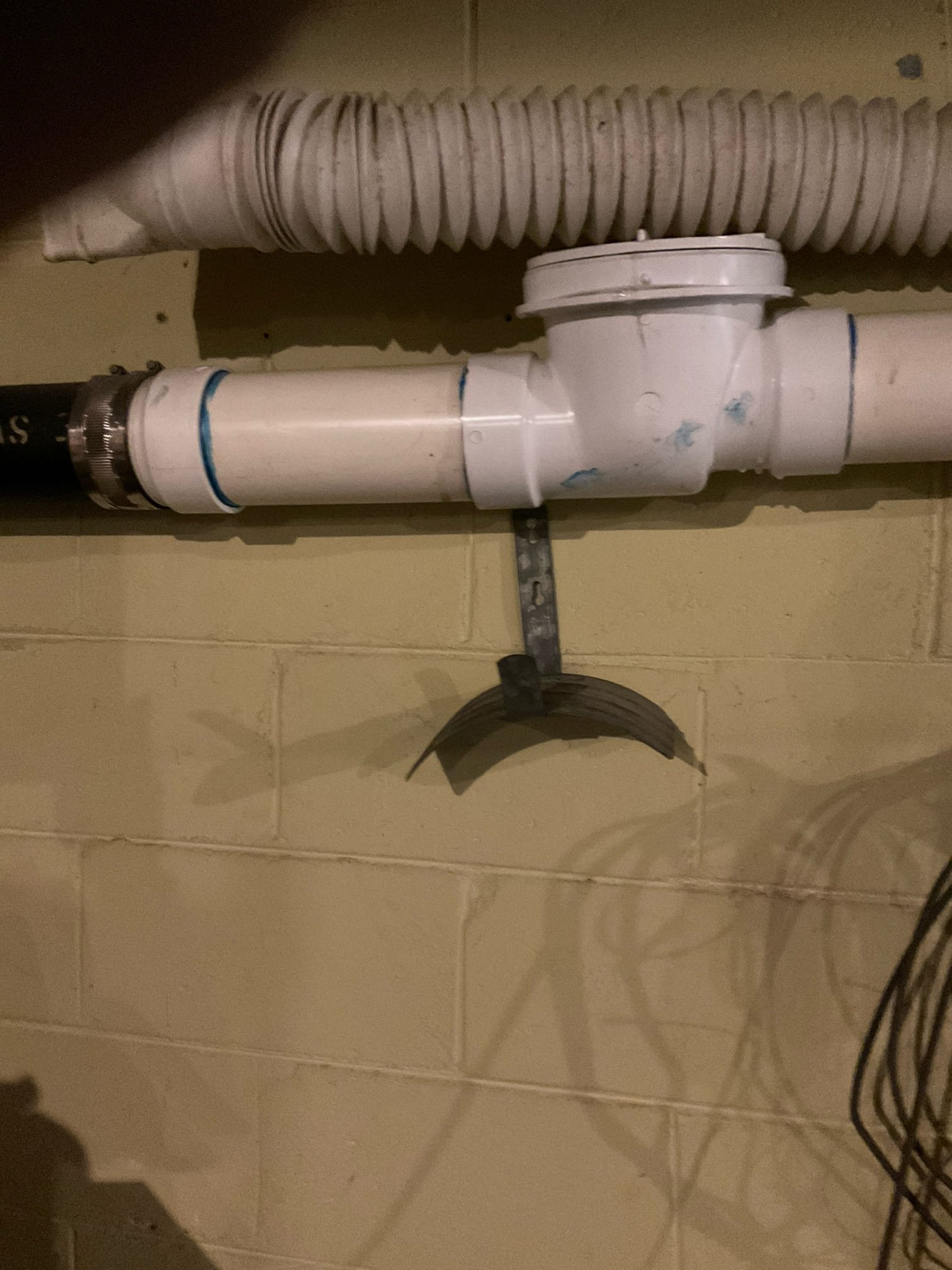 Main house sewer line backed up to both bathrooms today , checked found problem is outside near a big tree , we used excavator dug up replaced about 8 feet pipe was damaged and installed two clean outs today . Existing sewer line is old cast iron pipe to the street, it appears ok at this time . 