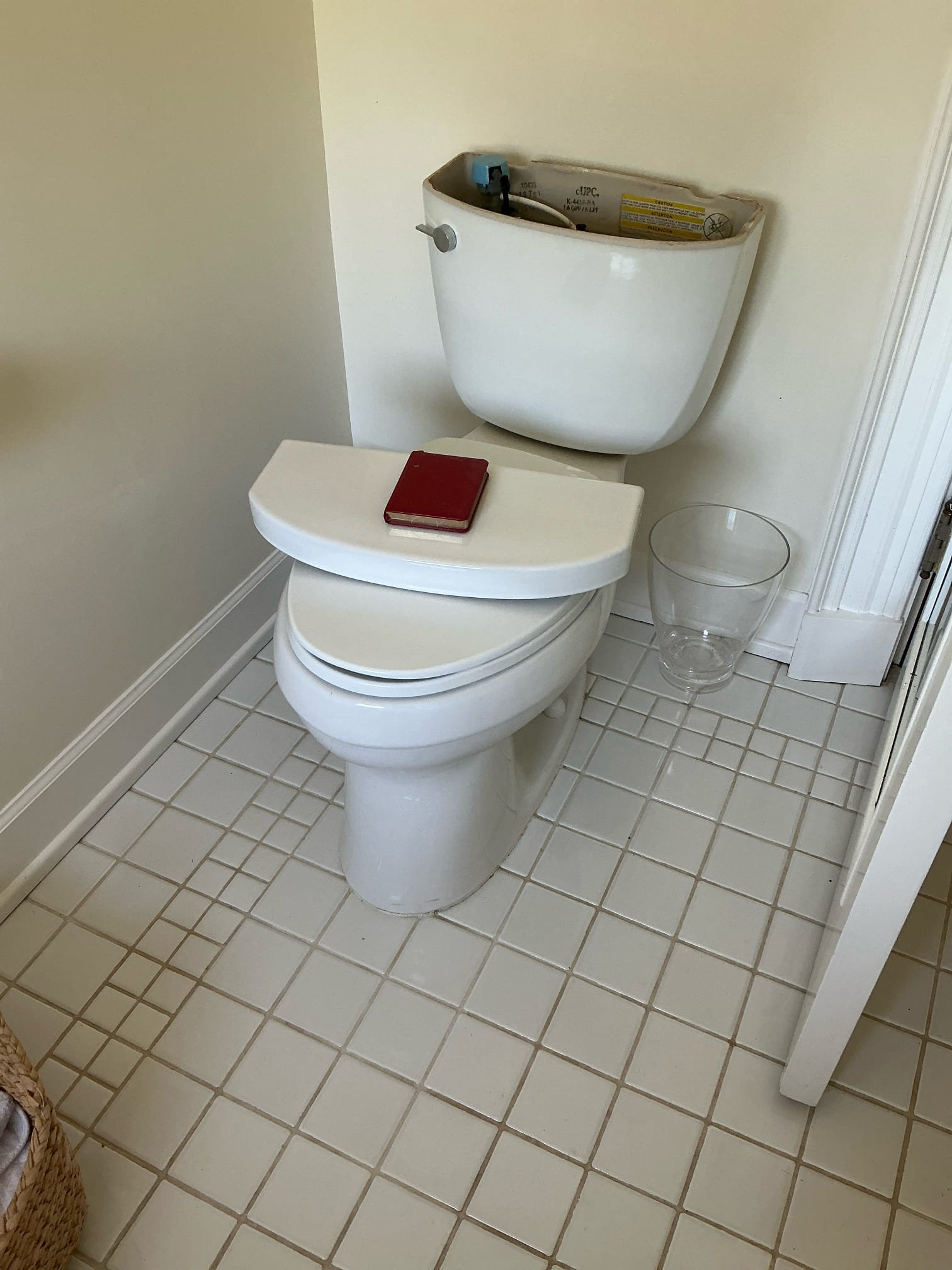 Found toilet in upstairs restroom constantly running. Replaced fill valve, Kohler flush seal and supply line. Tested and left in good working order. No other issues at this time.