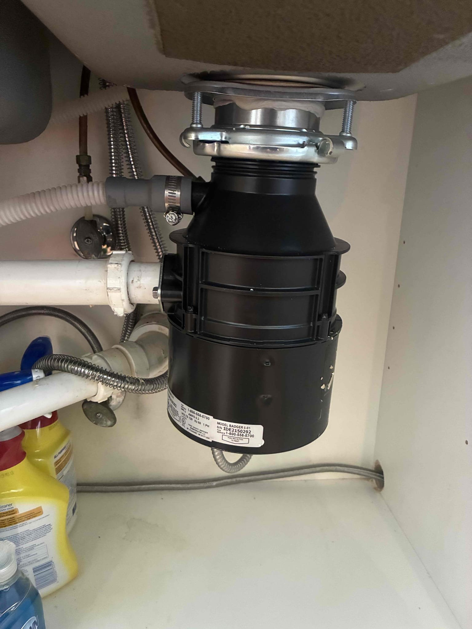 Customer had old disposal not working and rusted on inside. Gave options for replacement of disposal. After replacement checked for leaks and proper function of disposal. 