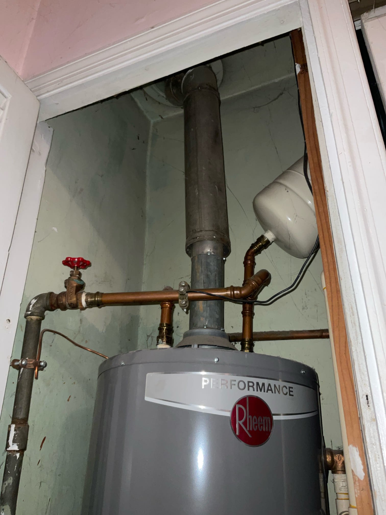 Customer stated that water heater was making a hissing noise. Went into crawlspace and found water coming down. Went back upstairs and shut off tank shut off and hissing noise stopped. Came to the conclusion that water heater was leaking given age of over 10 years old. Also found corroded galvanized piping. Will send customer estimates for repairs that are needed. Also recommended customer to provision for a free water damage inspection.

Currently, there is no active leaks unless galvanized piping brakes.