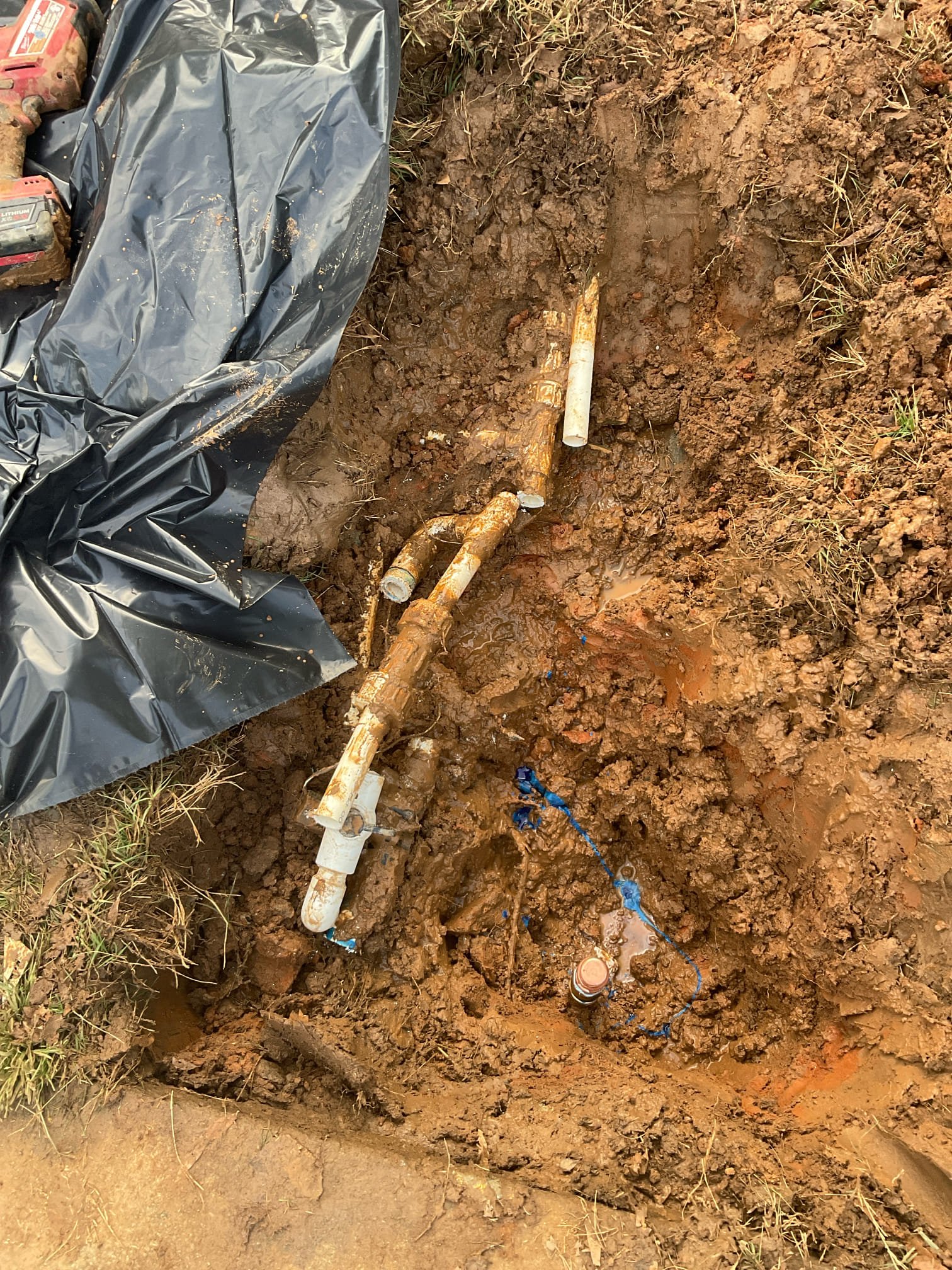 Customer got pvc pipe and valve is cracked for the irrigation system and water is off when I arrived , discussed with customer since customer do not use irrigation system, we capped off irrigation system and get water back on to the home. 