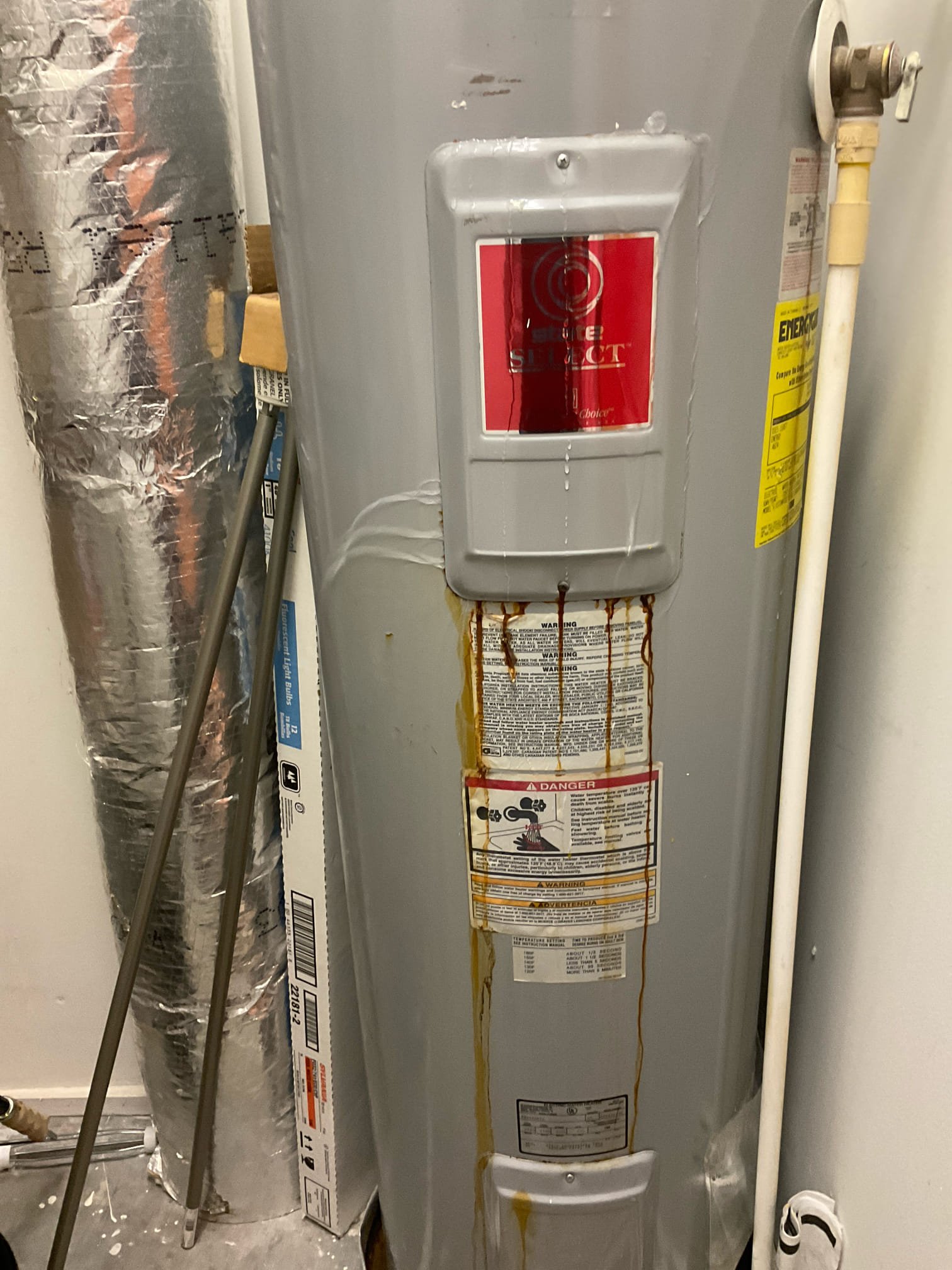 I meet with Mr. Bill , checked leaking 40 gal electric water heater , provide quote for replacement and along with new main unit water shut off valve . And schedule for next week 