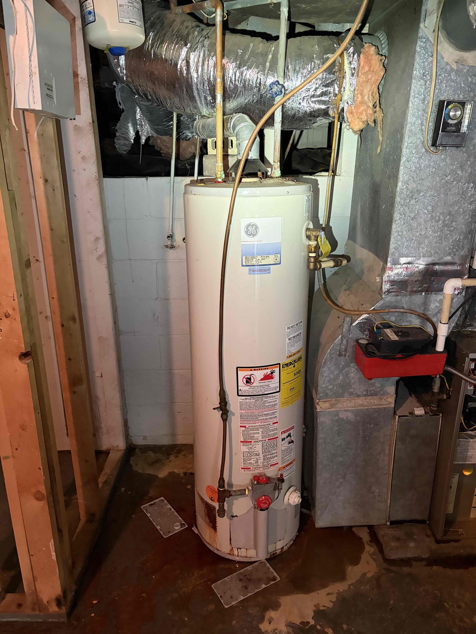 For this customer, they have a couple things going on. They have a water heater gas and it leaking from 2009. Their water pressure is at 115 pounds which it needs to be regulated down to 45 to 80 pounds so therefore I recommend the replacement of the pressure reducing valve in addition to that There is a problem with the drain line behind the sink and the dishwasher in order to further figure out what’s going on with that the dishwasher will need to be removed. The floor drain is apparently backed up however it is hard to fully determine that because the floor drain is full of water, but water is going into it so I recommended to use the flex shaft to clean out that pipe. The customer has a couple things that he needs to get done at the house, he will give us a call back when he is ready to do to work