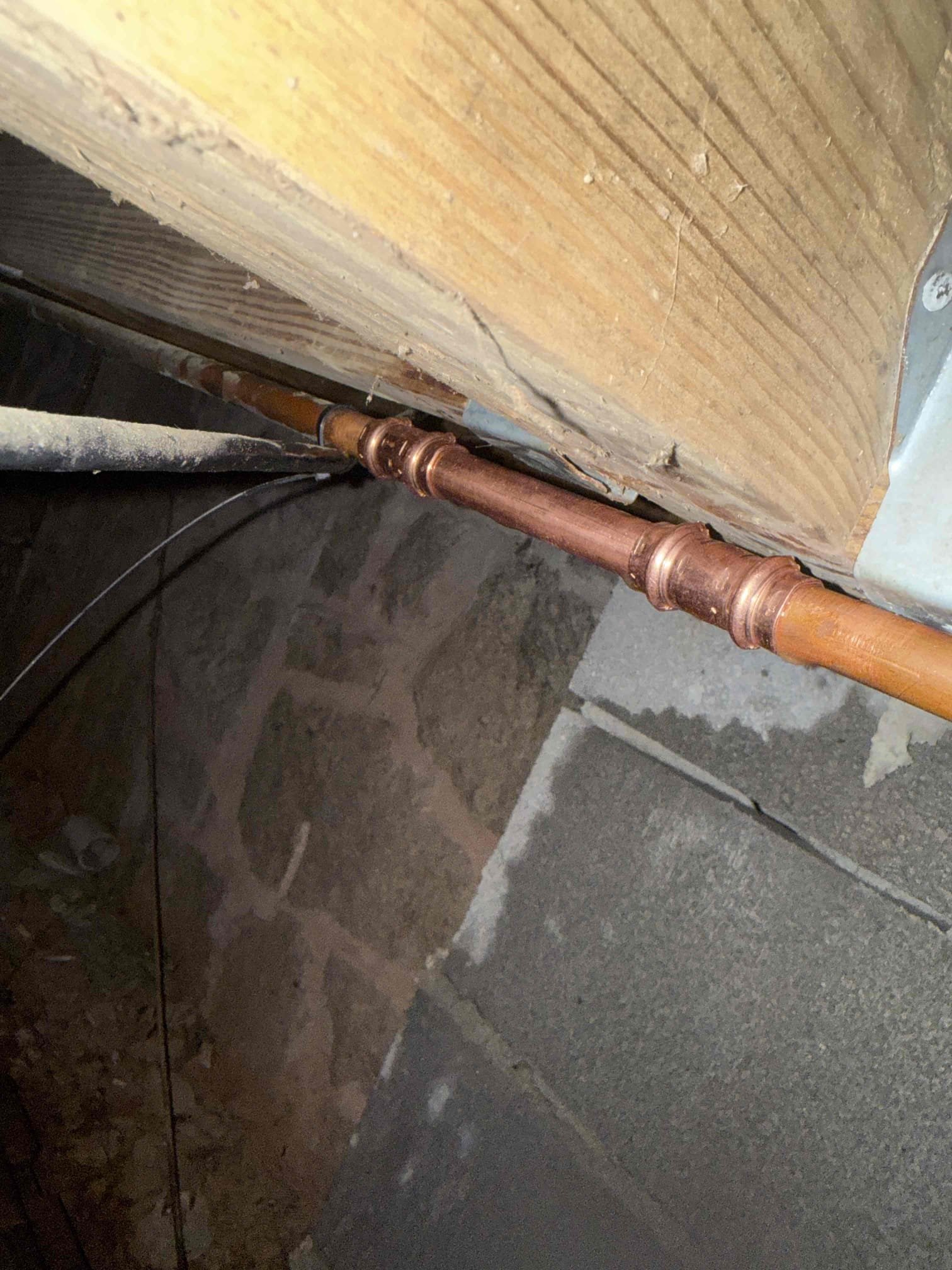 Leak on hose Bibb line upon arrival. Customer stated they had the hose Bibb shutoff for the last 2 years due to it having a freeze break and now they want to repair it. Informed customer we could cut out the bad section of pipe and replace it. Also recommend customer replace gate valve to eliminate any future problems with shutting off the water to that hose Bibb. Gave customer estimate, customer approved estimate. Cut out busted section of 1/2 inch copper line and replaced it with a new section. Also installed new ball valve in the crawlspace. Turned water back on to check for leaks and found no leaks. Customer now has water to their hose bib and no leaks upon departure 