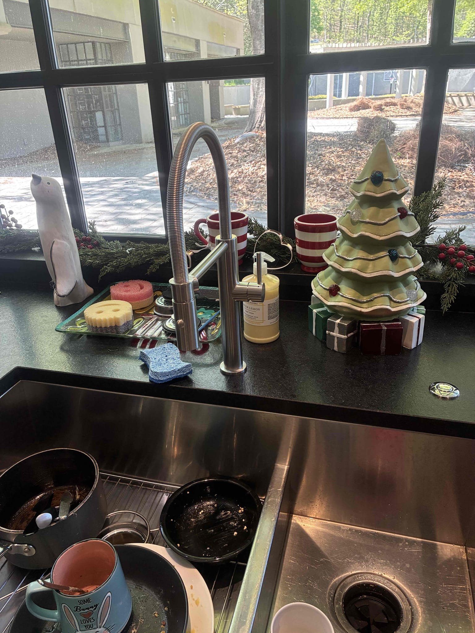 Customer wanted to address a few issues in home. Gave options for replacement/repair. Also found additional items causing issues while evaluating home. Minor rebuild on toilet next to kitchen. Replace kitchen faucet with customer provided faucet. Rebuilt woodford wall hydrant on second floor. Also found pressure to be high and TET to be bad in garage addition to house. Replaced PRV and thermal expansion tank to fix issue. Also addressed concern for leak coming through main PRV. Did a minor leak investigation of toilets but was unable to find source. Customer will address issue at later date. After work was complete, checked for leaks and proper function. 