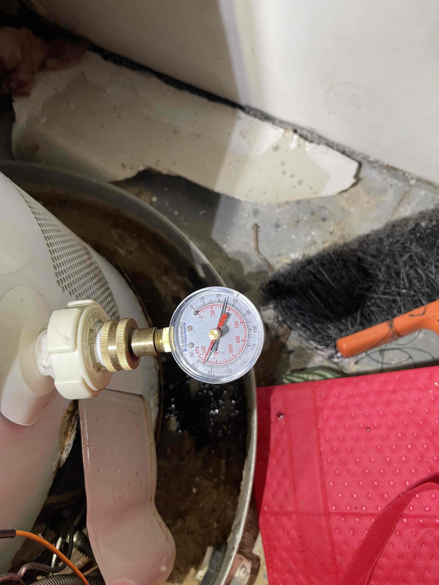 Slab home with grey polybutylene lines under the slab that are leaking. Water service has already been replaced. They have had slab leaks in the past. Gave quote options to repair or replace the piping in the home. Customer wants to go over everything with her husband before she decides. Water pressure was at 50 psi. 