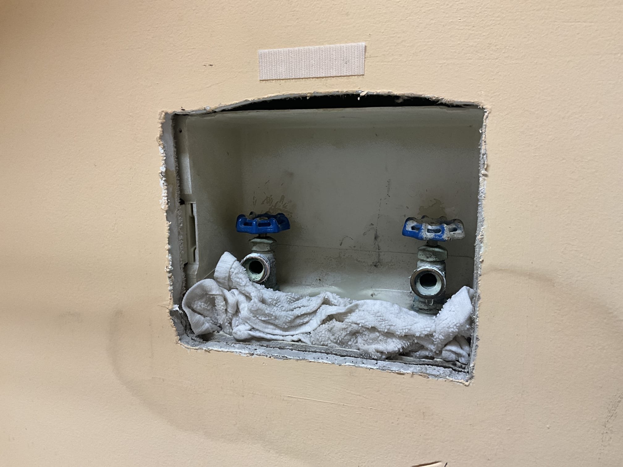 Customer had a leaking valve for washing machine box. Due to the age and condition of the valves and the box replacement is recommended. Replaced the box, made customer aware Chen Plumbing isn’t responsible for repairs to drywall, and capped gas line for unhooked appliance in the laundry room as a courtesy. Tested all work to ensure proper function and no leaks. None were found and house pressure is in a safe range. 