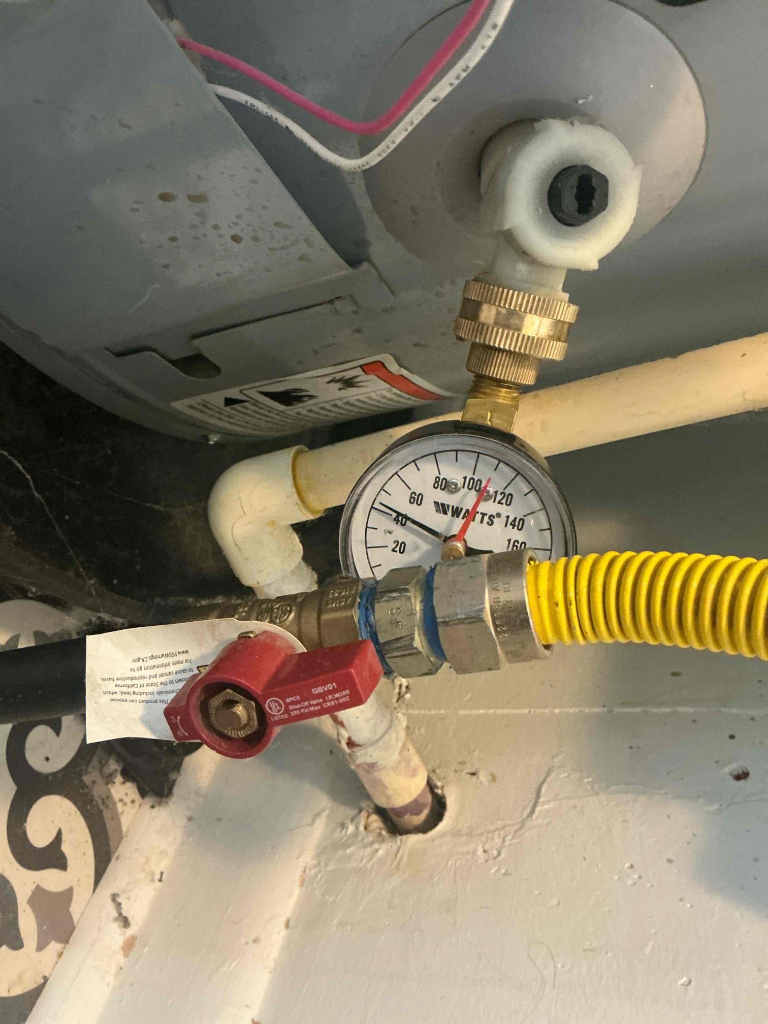 Client called us out today due to very low pressure at the kitchen faucet. The whole home water pressure is a little low itself at 40 psi, but the kitchen faucet was significantly lower. We replaced the kitchen faucet with new customer supplied single hole faucet. Hooked up connections and tested, no issues. 