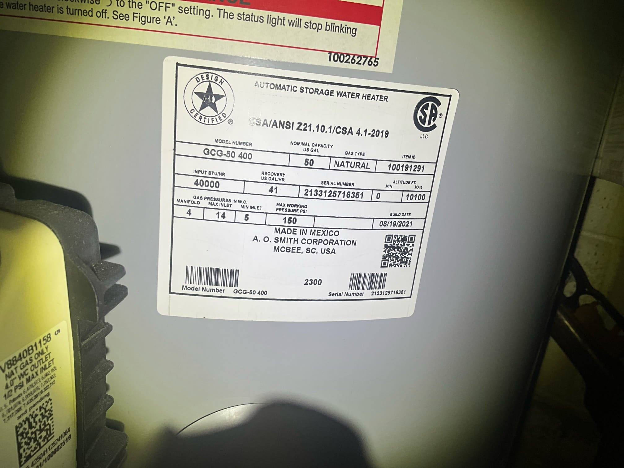 Customer had a leaking hose bib in meter box by driveway in garage. Gave customer option to replace the hose bib. Made customer aware that the stub up is galvanized for the hose bib, due to the age and condition of the pipe, no warranty can be given on repairs. Customer understood. When doing the inspection of the water heater and pressure, smelled gas in the utility room. Made customer aware of the smell and informed customer we need to do gas detection to find the source of the smell. Customer declined detecting the gas leak. Attempted to make customer aware of the severity of a gas leak. Customer still declined. 