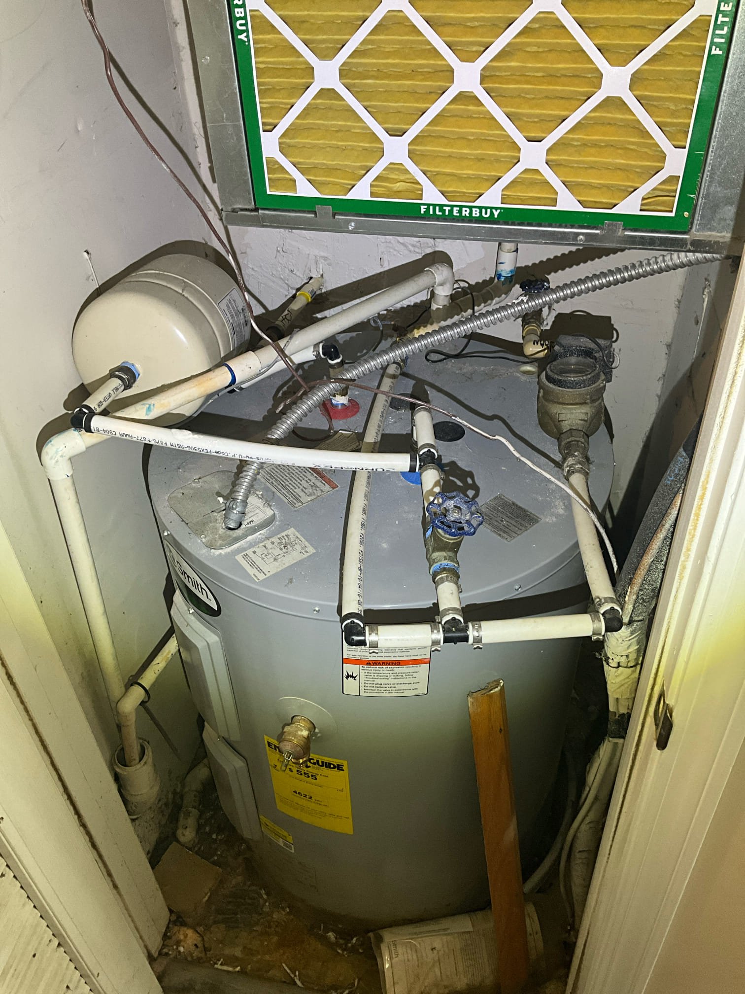 Customer had called because his downstairs neighbor had a water mark on her ceiling. Customer was potential concerned about a water heater leak. Inspected the heater and found no signs of leaking from the body of the heater. The heater is right around 10 years old and had several aspects that were done improperly in the install. The water heater drip pan is shattered, the drain for the pan goes nowhere, the thermal expansion tank isn’t strapped properly, and the t&p discharges to the floor. Strongly recommended replacement at this time. Customer declined work for the time being. Checked up customer water meter and saw no movement on the domestic system. Found a disconnected condensate trap that is likely the source of any water escaping into the floor and ceiling. Glued the pipe back as a courtesy to the customer. No dispatch fee for water heater quotes.


Jasper Lee
bobmugura@gmail.com
404-455-1136