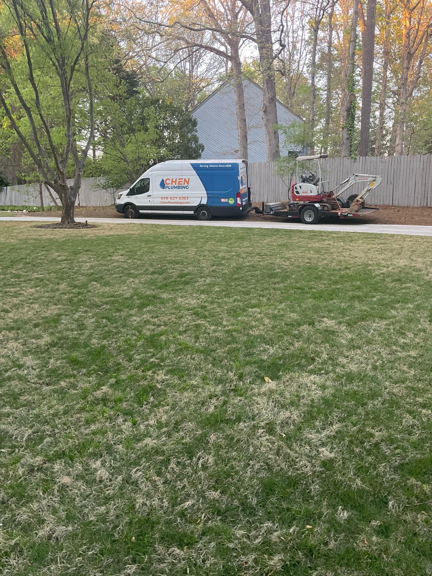 We have fixed water line leak after meter and also replaced a bad yard hydrant with new one , we put gravel around bottom for water drain out , we installed 1” black poly pipe from meter to yard hydrant and installed shut off with a access box after meter , job uses mini excavator dug up and back filled . 