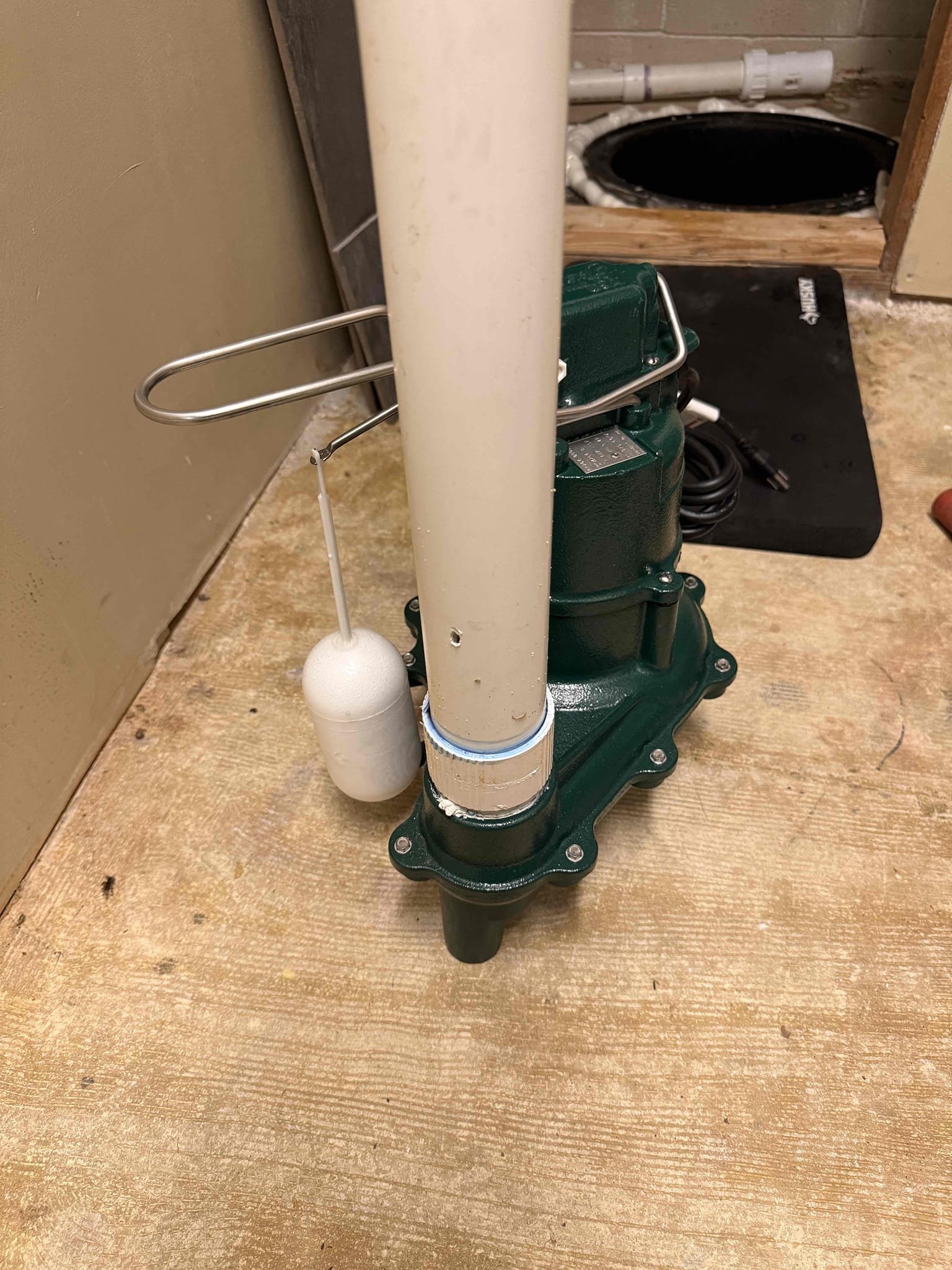 Customer originally called us out for suspicion of sewer ejection pump not working after a short conversation with customer. Customer opted to replace pump in lieu of doing diagnostic work.
Furnished and installed sewer ejection pump , replaced check and shutoff as well as, throughly tested and insured work to be leak free