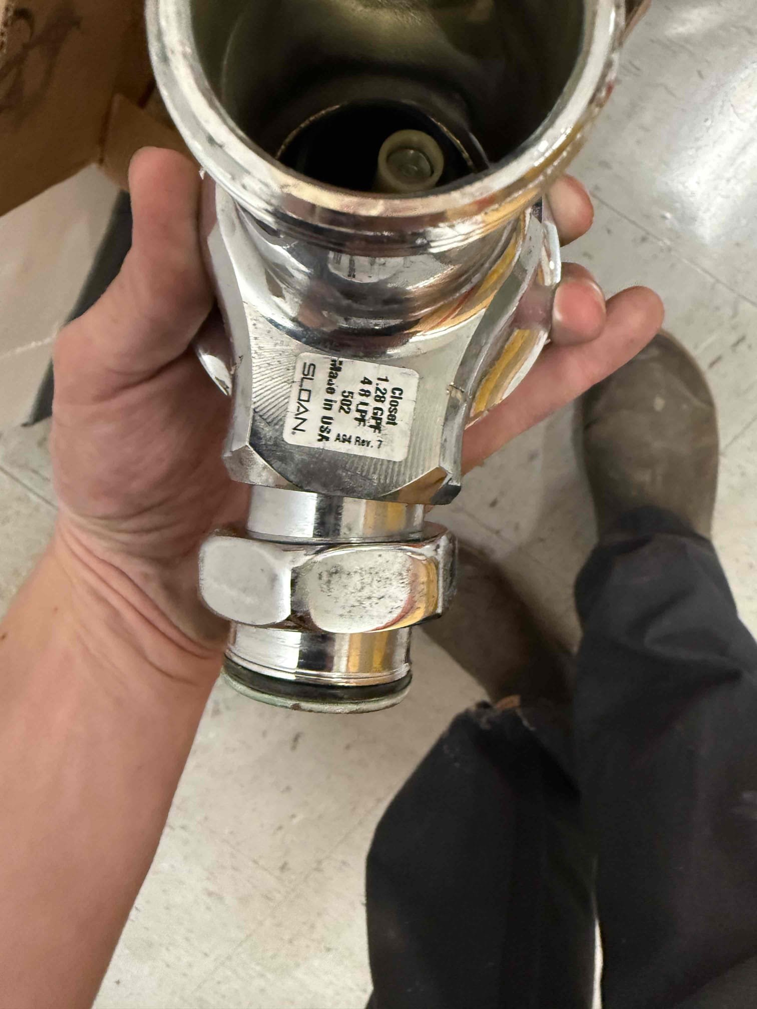 Returned to replace Sloan flush valve and replace old 40 gal electric lowboy. Replaced old flush valve and toilet is now working properly. Installed new 38 gal Rheem electric lowboy, new expansion tank, pan, and a new shutoff valve. Left the old ball valve due to the main shutoff valve being really old and not in great condition. Turned water back on to check for leaks and found no leaks. Fired up water heater and made sure it was getting power. Toilet is now flushing and the water heater is now fired up and working properly. No leak upon departure 
