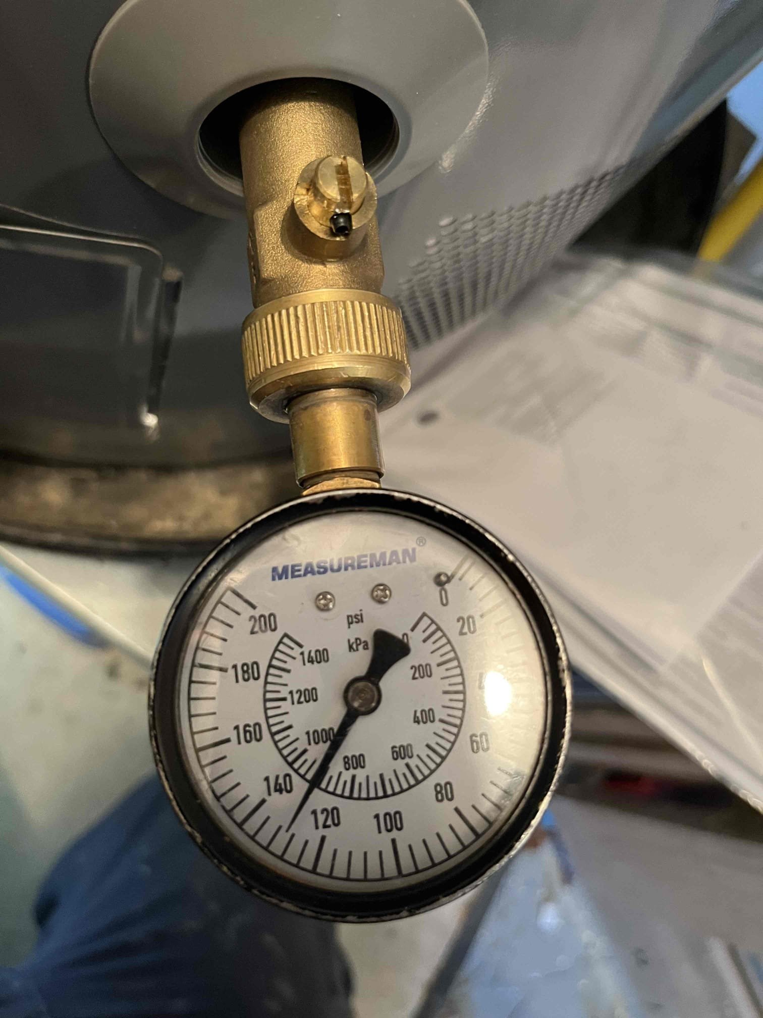 Inspected customer’s home for Chen annual member inspection. Other than minor issues such as a loose faucet on the pedestal sink or a missing pop up, the only large safety issue discovered was extremely high pressure in the home (130 psi). Installed a high pressure prv and a prv and set house pressure to 55 psi. Also left quote for new stops in powder room. They were old enough to not be able to safely test. Per customer request this annual inspection didn’t include the master bath because a whole bathroom remodel is scheduled. Tested all work performed on the prv to ensure proper function and no leaks. None were found.