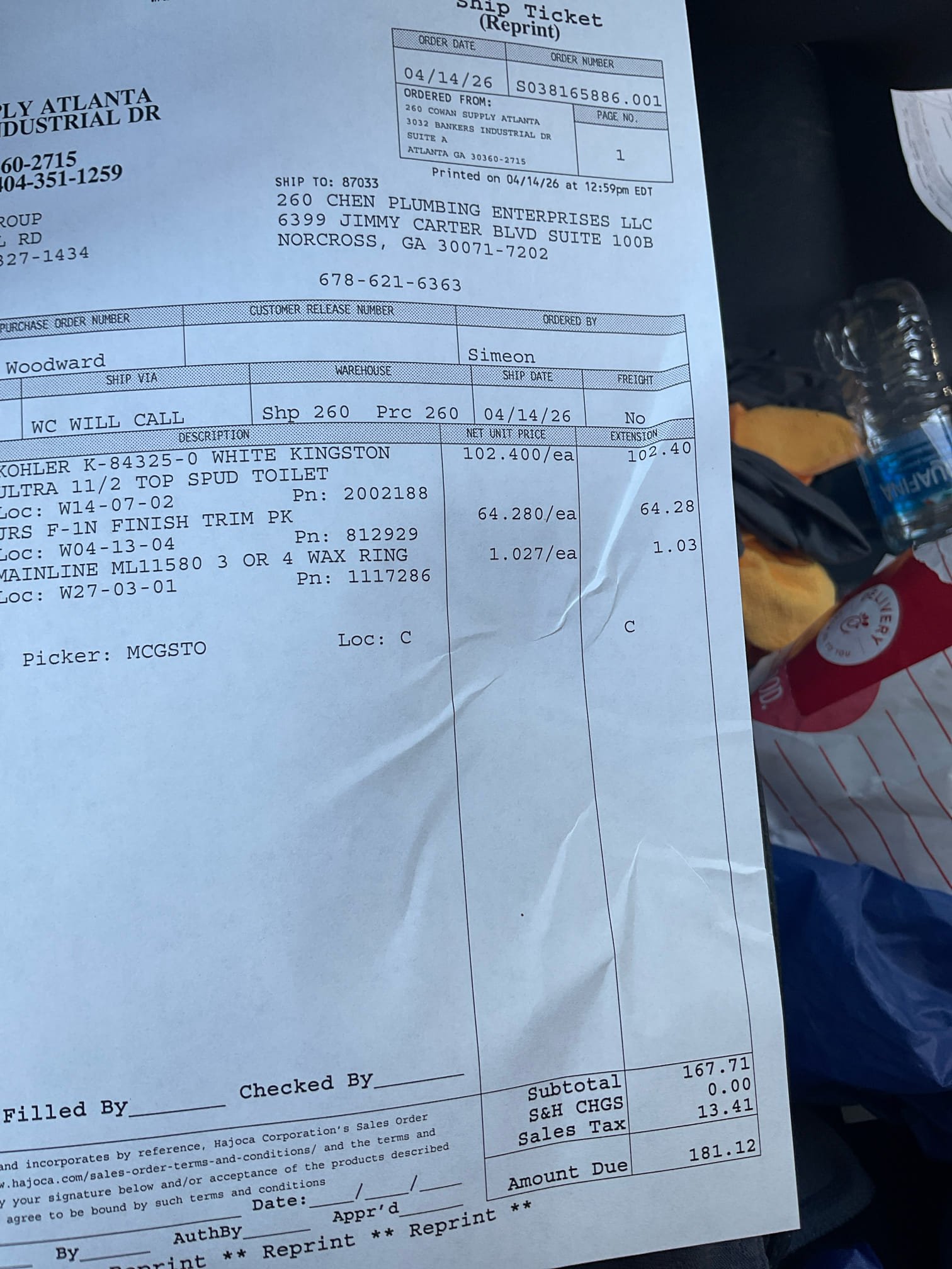 Pull wall hung toilet and run snake to attempt to clear blockage. If more than one toilet needs to be pulled there will be an additional charge.

Customer stated that girls locker all toilets were backing up. Pulled toilet that was closest to main drain and ran drain cleaning equipment to clear blockage. Found that blockage occurred because a rag was flushed down. During resting toilet, toilet cracked. So went ahead and installed new toilet with no extra charge. Tested toilet by flushing multiple times and didn’t notice any leaks. Also all toilets are now flushing as they should. Chen plumbing dosent warranty drain cleaning. Cleaned up work area. Give caulked 24 hours to dry before use.

 Toilet has a 1 year warranty 