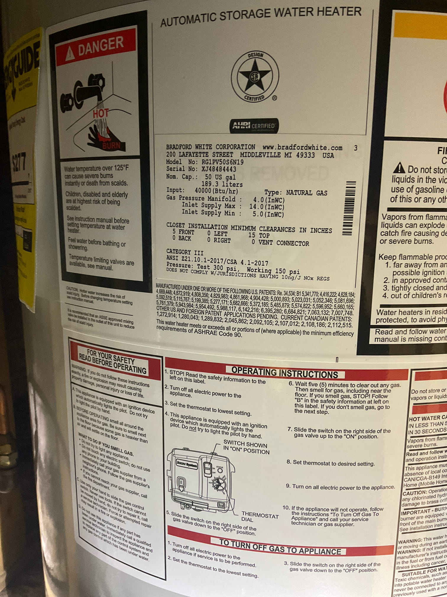 Checked toilet overflow issue and quoted a water heater replacement with a 75 gal gas power vent water heater . 