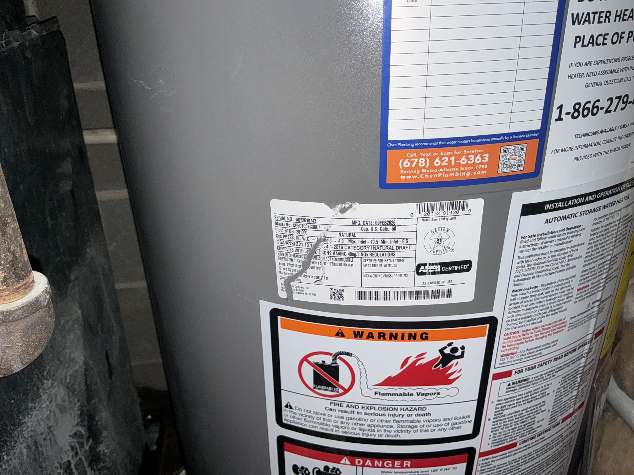 Water heater not working, toilet rocking and hose Bibb needing to be replaced upon arrival. Customer stated the they currently have no hot water, the toilet downstairs rocks back and forth and the hose Bibb in the garage needs to be replaced because it looks old. Informed customer we could replace the water heater and pull and reset the toilet with a new wax ring and check to make sure the flange is not cracked. We could not do the hose Bibb due to not being able to shut the cold water off to the house without contacting hoa to set up a time. Gave customer estimate, customer approved estimate. Pulled toilet and inspected flange, flange was not broken. Installed new wax ring, Johnny bolts and caulked the toilet down, please allow 24 hours before using. Installed new water heater, expansion tank, pan and a new shutoff valve on the hot side for future use. Turned water on to the both the toilet and the new water heater to inspect for leaks. No leaks were found. Toilet is no longer rocking