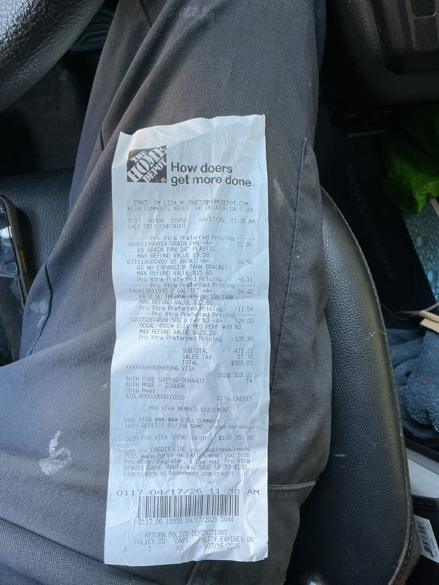 Customer had old water heater needing replacement due to not heating properly. Gave Customer options for repair and scheduled to do the work the following day. Return the following day to remove old heater and install new Rheem 50 gallon electric heater. After installation checked for leaks and proper function of heater showed Customer small hole in ceiling above heater from old heater install. 