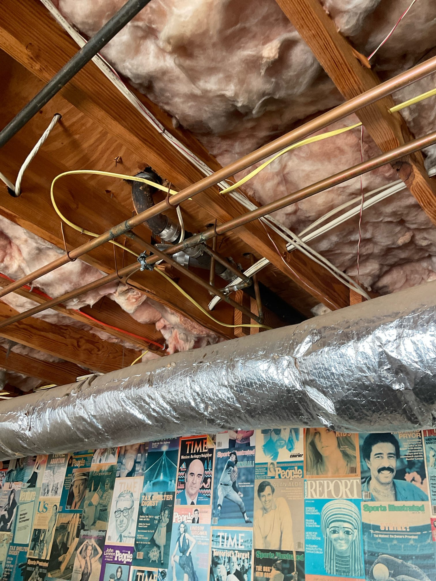 Today we fixed a washing machine back up to floor drain issue , we determined problem is with old cast iron drain pipe clogged for washing machine and kitchen together , we replaced cast iron pipe under the washing machine in garage level ceiling, tested washing machine twice with water spinning out no issues , this job we have two years warranty . 