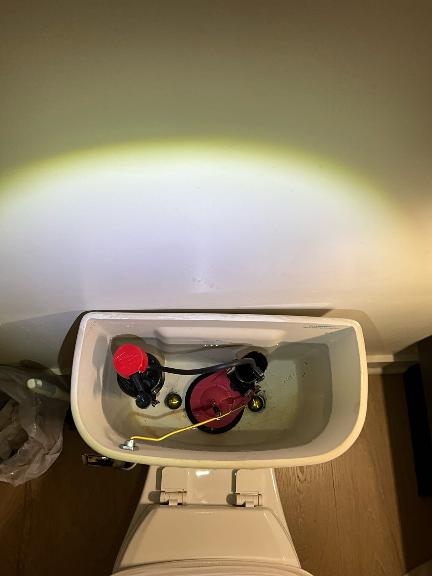 Call for toilet running constantly.

Arrived and met with Noor. She states that the toilet has been running constantly for a while, and they’ve been using the shut off valve to stop it from running.

I inspected the toilet and found several components damaged or failing. The fill valve float was broken and missing, and the fill valve wouldn’t shut water off. The flapper and flush valve were both letting water pass in to the toilet. The mount gaskets were disintegrating. The handle was broken. 

We checked the pressure on the home and noted it at al ost 80psi. The pressure regulating valve is approximately ten years old, and has been adjusted all the way up. Thermal expansion tank bladder intact. No signs of water pressure damage at this time.

I did discuss concerns with the water pressure, and what to watch out for. 

Today Noor elected to rebuild the toilet on the main floor. We removed the tank, replaced all components and reinstalled. We also replaced the supply line with a steel b