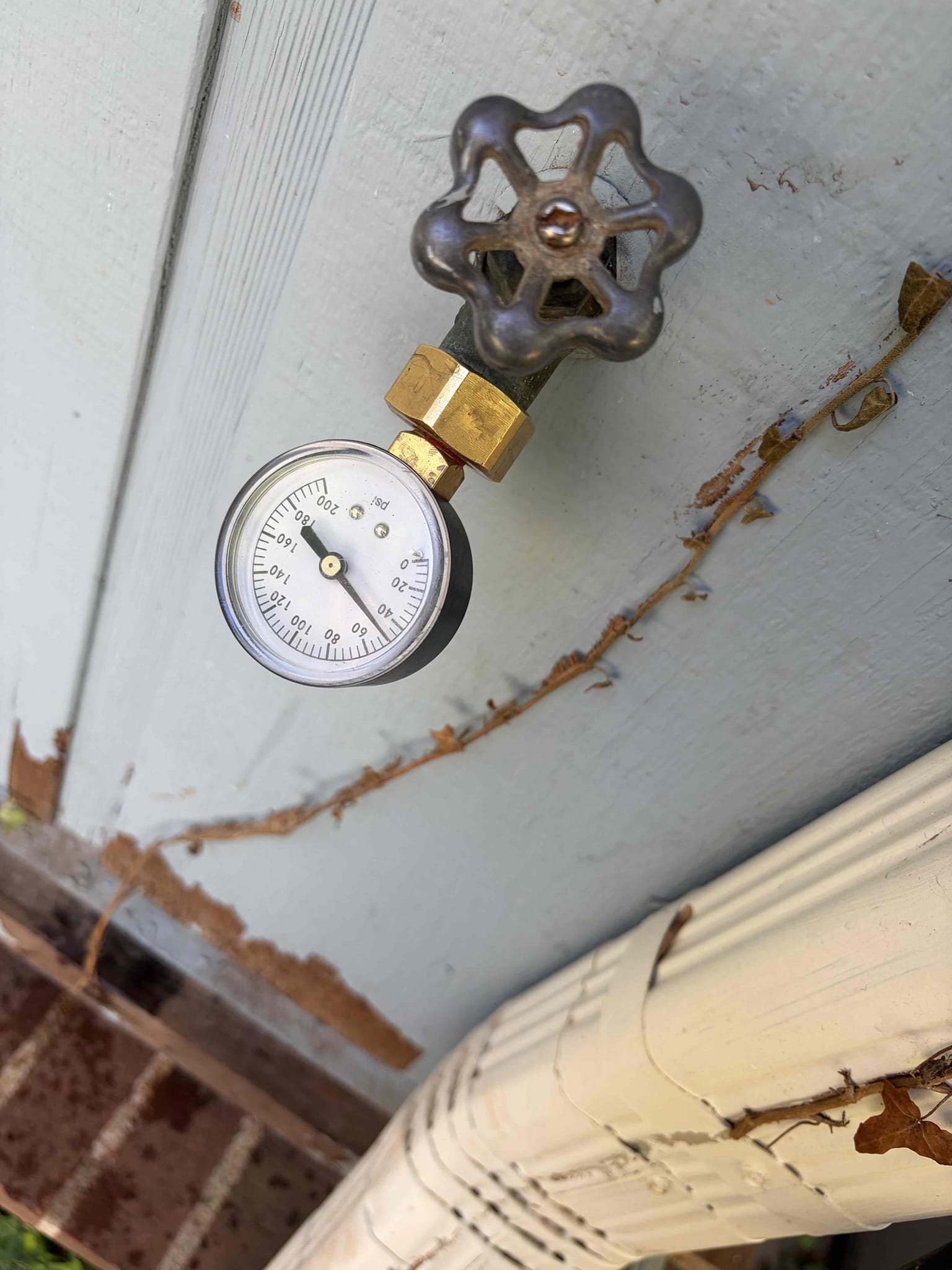 For this customer we did our annual inspection for the home, they purchased this home last year in April, there are few things that need to be rectified, the water heater needs to be replaced due to it being at end of life, the unit is 15 years old, recommend replacing with either a tankless or tank style unit. The water pressure isn’t high, it’s low. The pressure reducing valve has a leak a the union, in addition to that we did a pressure drop and the pressure went from 45-50 psi down to 35psi, indicating a pressure reducing valve replacement. In addition to that the drain line for the kitchen sink is not pitched correctly. It has a positive pitch going to towards the sink rather than away from it, will cause the line to back up and improper flow. Recommend to get that replaced with pvc and do it correctly. Customer did not have a exterior clean out and did not flush water heater due to age of the unit.