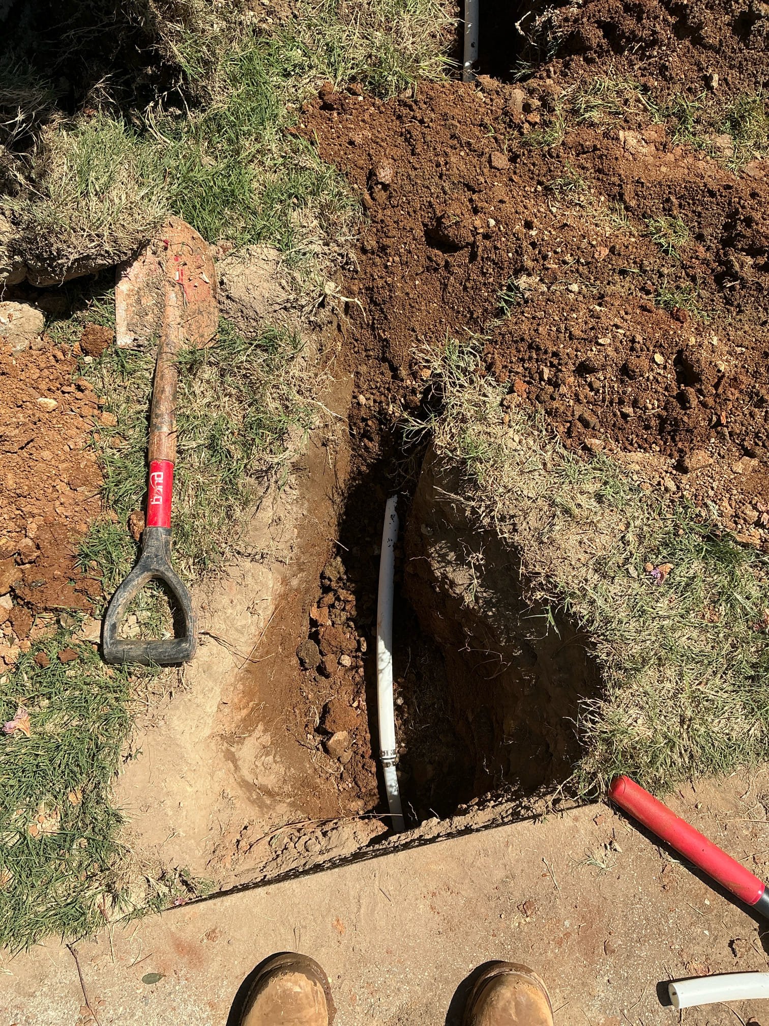 Replaced 1” water service from meter to house tail out due to leak in water service. No warranty on existing tail out and distribution system piping in side of home. Pressurized line before back filling to check for leaks. No other issues at this time.