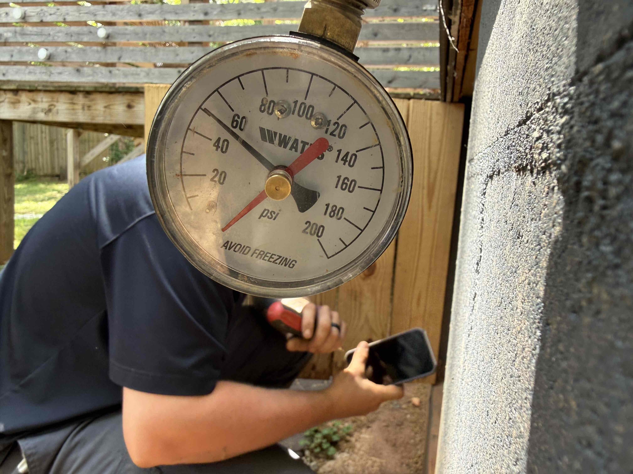 Customer wanting sewer line camera ran to make sure there were no issues on a house he is buying, informed customer we could run the camera from the sewer line out front to the city’s tap. Gave customer estimate customer approved estimate. Ran camera 45 ft out to the city’s tap. At 9 ft outside the house the sewer line transitions from pvc to an old concrete sewer line. I did not see any issues with the sewer line, has proper flow and no root intrusion. Sewer line is flowing and working properly upon departure 