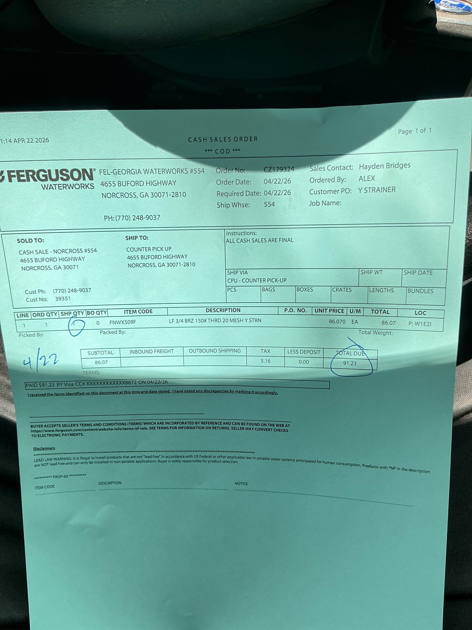 Shut off water at meter. Remove rpz valve cover box. Disassemble leaking and broken part (check valve leaking due to cracking in cold temp). Replace broken part with new check valve. Test for proper operation and leaks. Also once water turned on went inside of pool house to bleed all air out of water pipes and to check for leaks. No leaks found after work completed. 