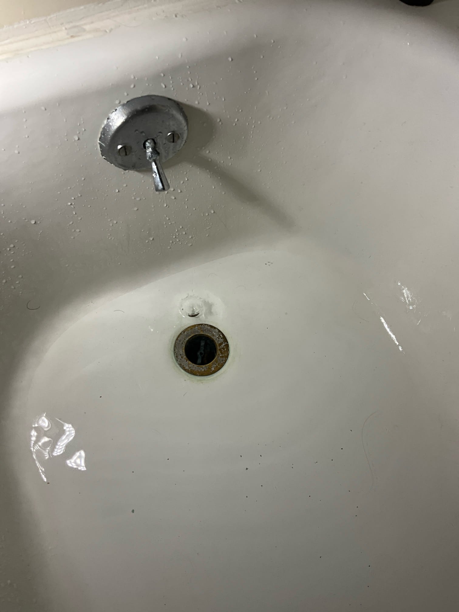 Call for drains not draining well.

Arrived and met with Walter. He showed me two bathrooms on the upstairs of a split level home built in the late 1960’s. He states that over the years they’ve had problems with slows drainage, and have had chemical solutions, as well as sewer snakes to clear lines. 
Hallway bathroom has tub/shower not draining, toilet and vanity both drain. Shower valve leaks from stems and through diverter. Master bathroom has hower in severe state of failure, with cracks in tile, separations, and leaks to subfloor below. Toilet flange is likely broken, closet bolts missing, toilet unsecured. Vanity sink rusted severely near drain and on sides.

PVC cleanout in yard. Cast iron throughout home. Alva used main waterline. Water heater is new, and PRV was installed. 

My recommendations when discussing findings with Walter were as follows:
ATA. Minimum, have us use sewer machine to clear drain in tub. This is temporary to get service back to this bathroom.

Consider a pa