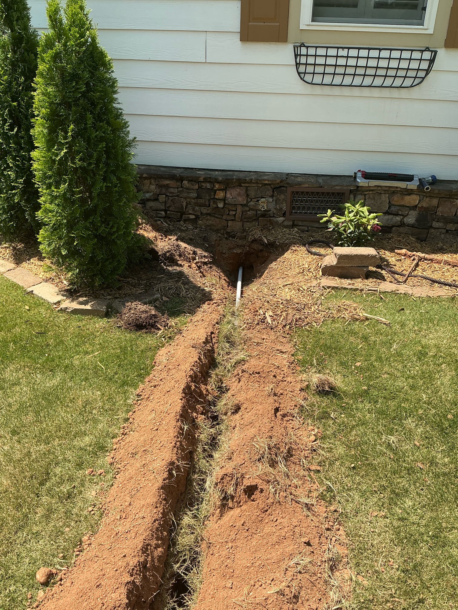 Found house has low water volume due to galvanized water service. Also found leak on kitchen sink faucet. When trying to shut faucet off stop valve started leaking. Replaced water service from water meter to crawl space. Installed new whole house shut off and Prv. Replaced kitchen sink faucet with new Kohler faucet. Installed soap pump and stop valves for kitchen sink faucet as a courtesy.