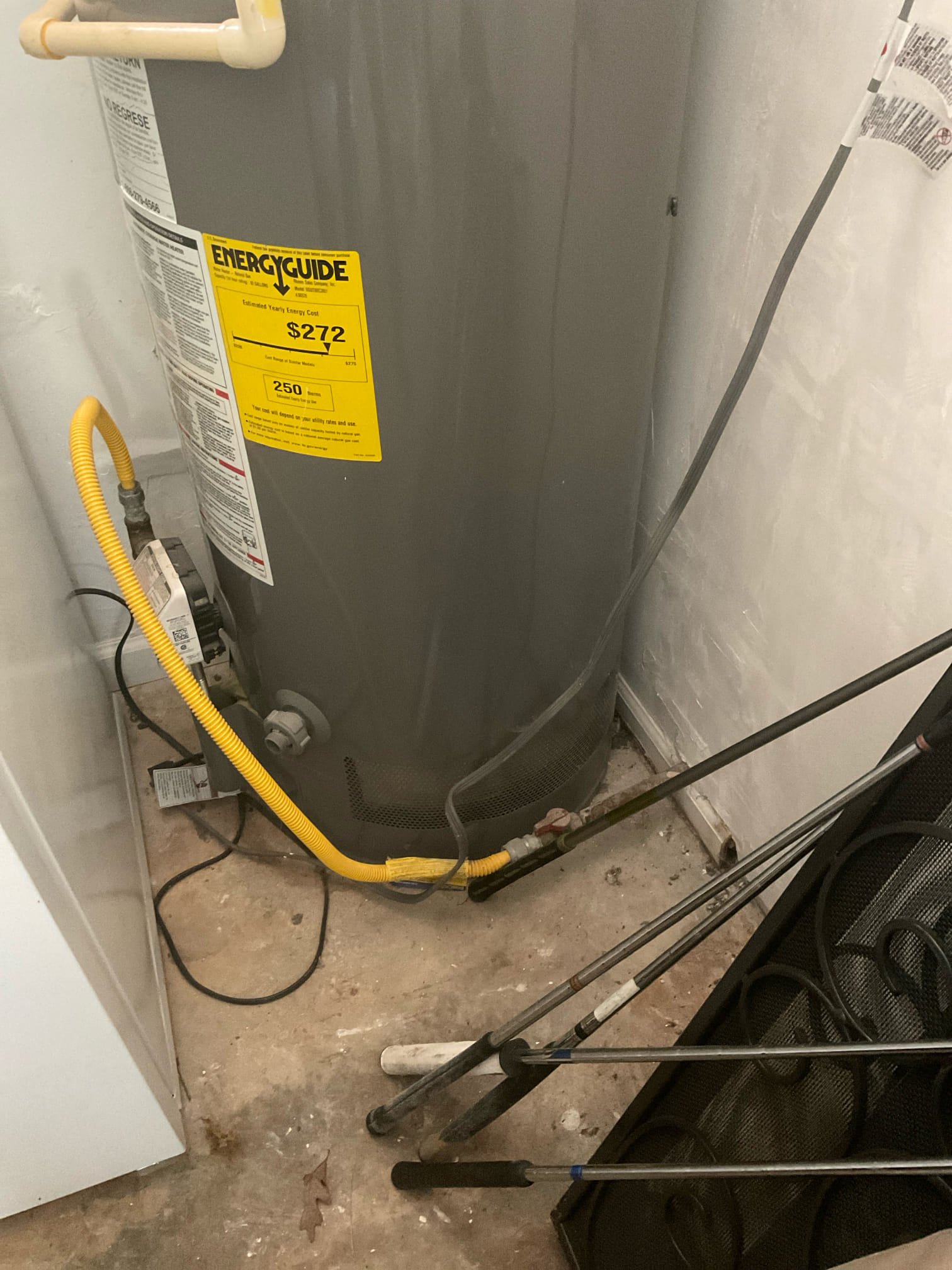 Replaced about 25 to 30 feet 3” cast iron pipe to pvc in crawl space , correct section bad pitched pipe , replaced a old 50 gal gas water heater with new heater , pan , expansion tank installed 