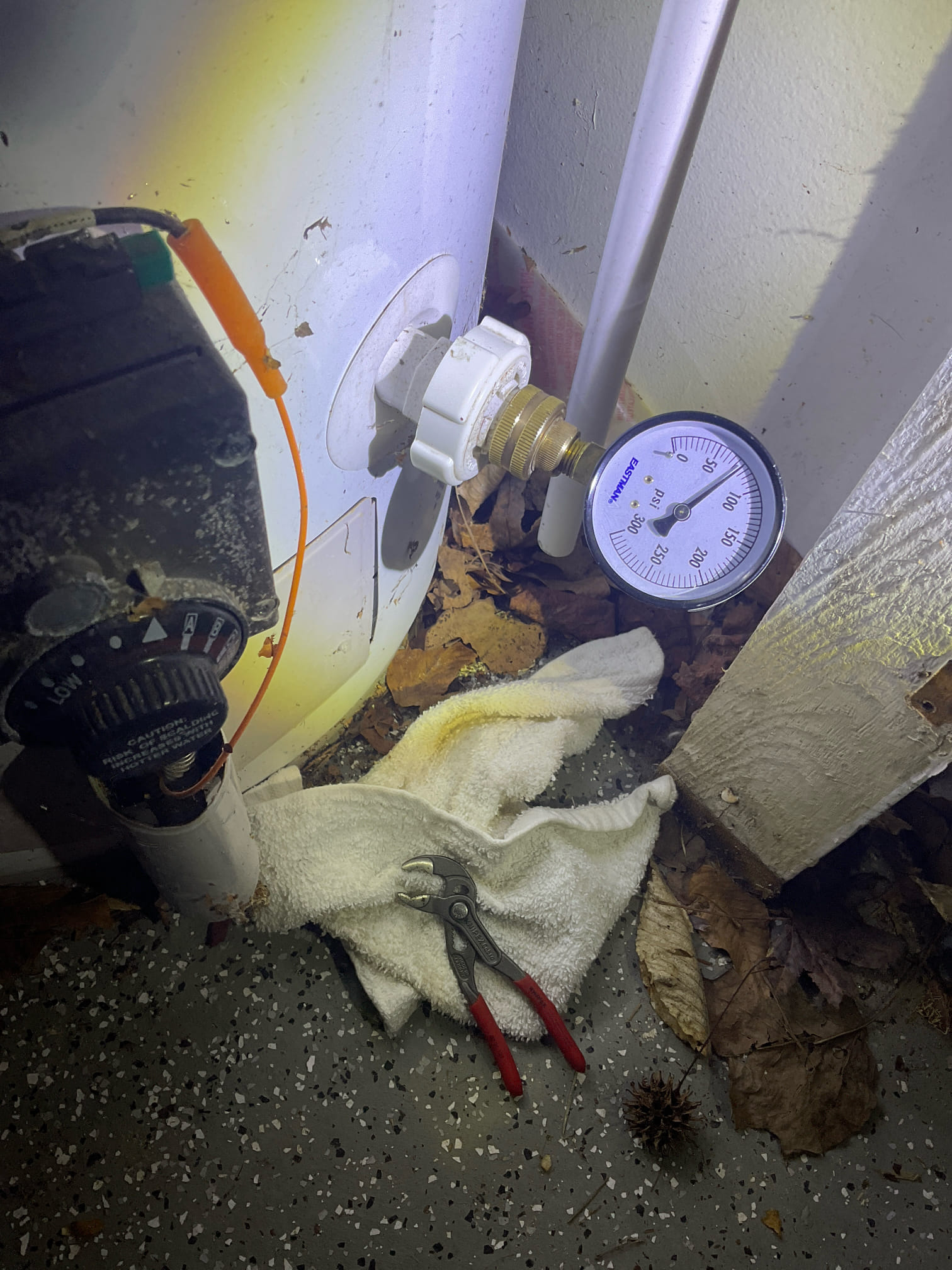 Fixed upstairs bathroom shower valve hot water low pressure issue , clean faucet cartridge and inside the faucet valve , hot water side was clogged by old water heater sediment debris , recommend customer replace the old water heater to prevent happening again . 