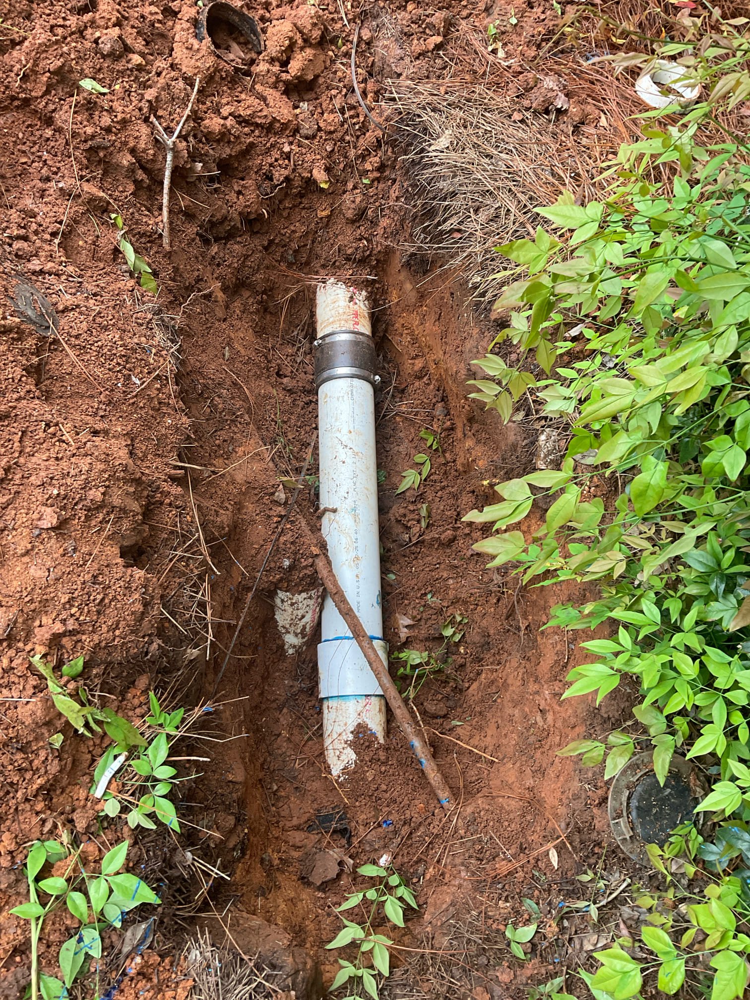 Replaced a section of sewer line outside was Damaged by roots with new pipe and concrete around new fitting for extra reinforcements, camera inspected rest of line , found a minor belly at 79 to 80 feet from clean out , but pipe is still in good shape with no break or roots , this belly should not caused any problems. 
We replaced bathroom sink ORB pop up assembly, tightened bathroom sink faucet 
Check shower valve divider and is working properly at this time 