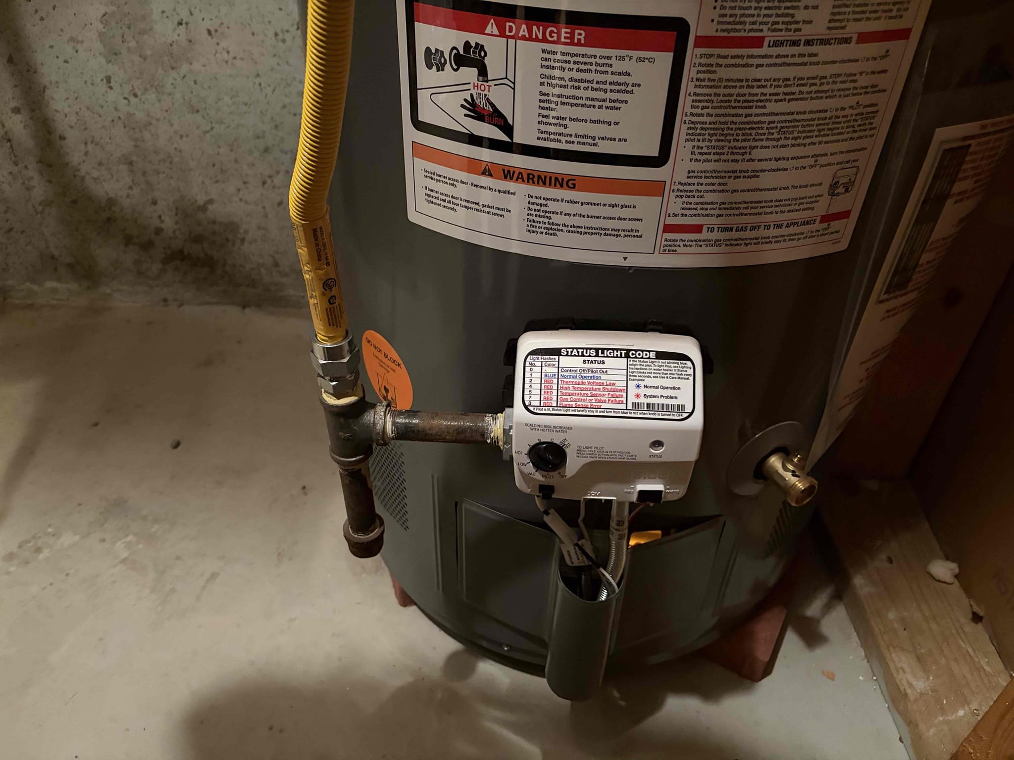 For this customer, I properly installed this gas water heater in the basement. The previous install was incorrect due to the fact that packs pipe which is plastic was on a gas water heater so therefore that needed to be removed immediately the previous plumber who installed this unit did not install a new thermal expansion tank and support it with a bracket so therefore since there was a lot that needed to be done, I recommended we basically just reinstall it with all new copper piping so that’s exactly what we did. We installed the pre-existing water heater with all brand. New copper piping disconnected the flex line for the gas so I have access to the unit. Installed a new quarter term ball valve before the thermal expansion tank and install that thermal expansion tank to the stud with a bracket Following that I installed all new copper piping for the cold inlet side additionally, re-piped the hot outlet side and then the temperature and pressure relief line was incorrect the previou