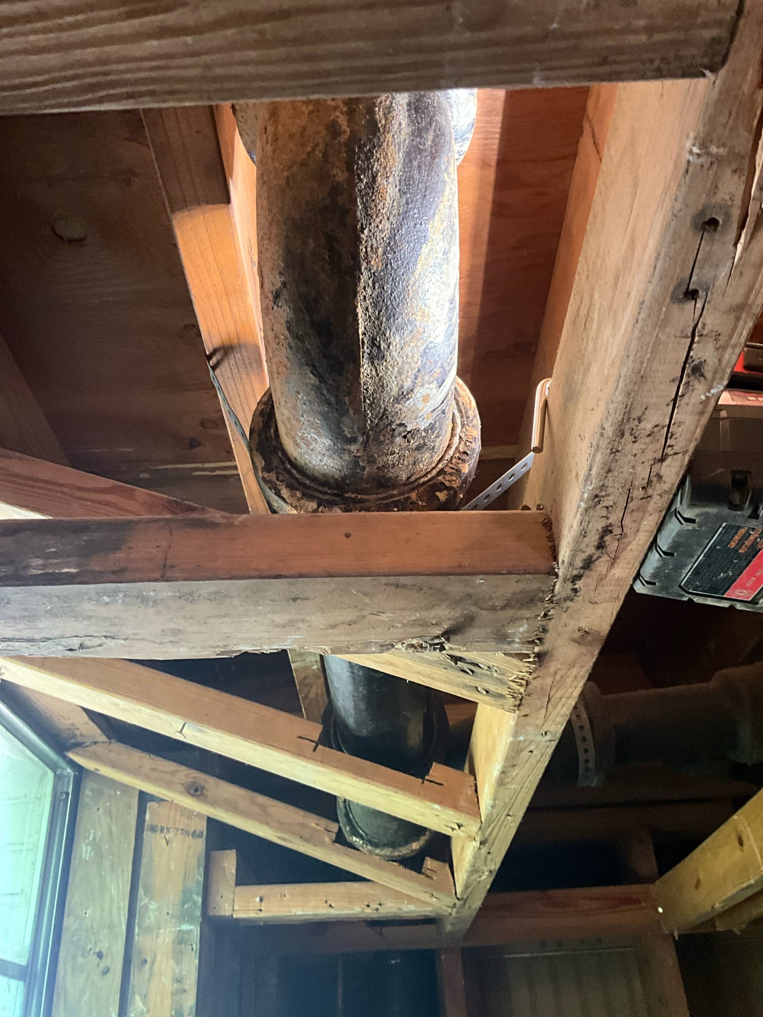 Call for leak, called in by reliable restoration.

Reliable portion: Leak on cast iron 4 inch sewer line. I cut the leaking section of sewer line out and replaced with a pvc section. Sewer line in very poor condition.

Met with Mrs. Buckler regarding the project, history of the issue, and reasons for the calls.

We have have been out multiple times this year regarding sewer backups. Reliable restoration had to perform asbestos remediation  throughout basement. I conducted n inspection to consolidate notes and options for this property.

During inspection I found a main shut off gate valve actively dripping. The pressure regulating valve is from the 1990’s. The thermal expansion tank at the water heater has failed. Additionally, in basement bathroom a leak was present on the hot side before the shut off valve. Right side was also galvanized iron pipe. 

I discussed additional findings and concerns. We are disptchin*the original technician that did the camera inspection and locating to c