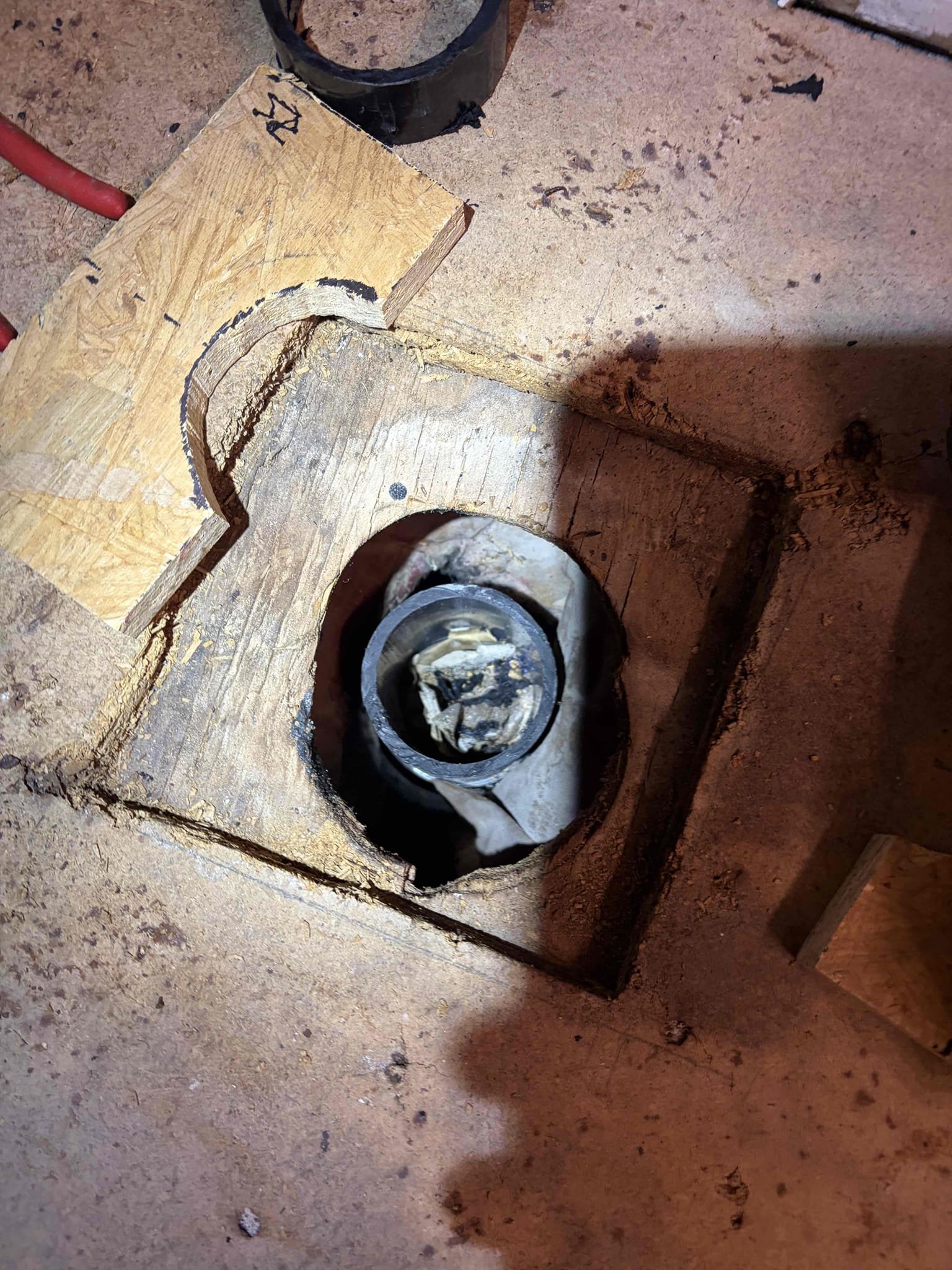 Will need to repipe the flange from below and stub out a new piece of pvc then the flooring people would come in and replace the floor in order to have the flange level with the floor. 


Replace the flange from above the CUSTOMER has ABS piping in the ceiling from the basement and additionally I was able to cut the flange from above rather than below with an inside pipe cutter. I used ABS to PVC glue for the transition. Use the 3 inch coupling with a little bit of 3 inch pipe. Additionally installed a new 4 x 3 flange, I was able to properly get the flange to floor height to match with the floor. The general contractor will be installing the toilet back so it will be installed by him so there would be no return visit unless something else breaks at this time the new flanges and the general contractor wants to screw it to the floor to the OBS answer the hardwood so my job was just to install the new flange.