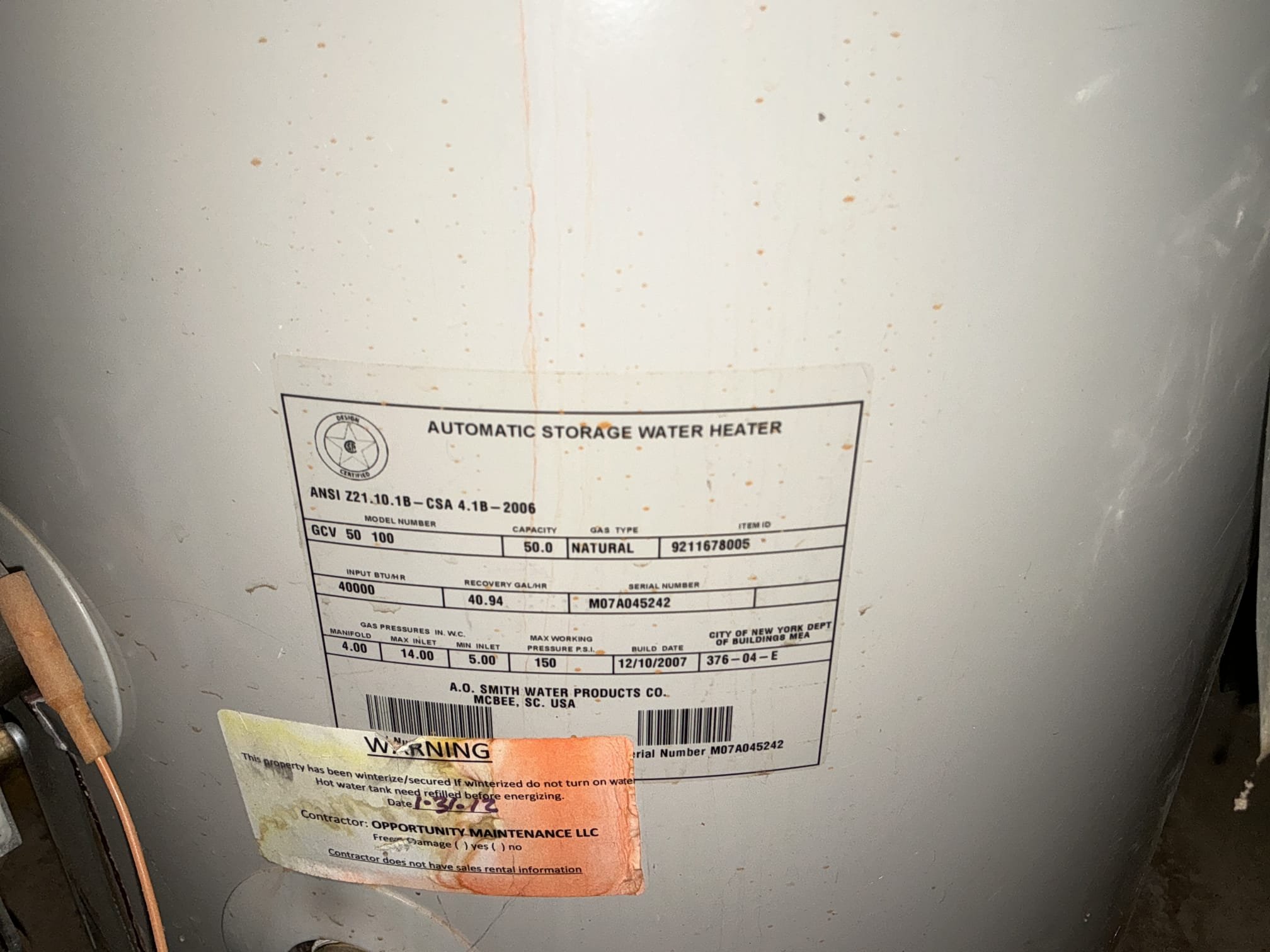 Water heater needing to be replaced due to age upon arrival, customer stated the water heater was 20 years old and he would like to replace it. Informed customer we could replace it with a new 50 gal gas tall and add a new expansion tank, pan, and ball valve. Also did a courtesy item on the faucet cold side cartridge, when pulling the cartridge the shutoff valve was not fully working and water got into the wall down to the floor below. Provision came out to dry things up and is scheduling with the homeowner a good day to cut out and replace Sheetrock. Gave customer estimate for the water heater, customer approved estimate. Installed new 50 gal gas tall Rheem water heater, new expansion tank, new pan, new shutoff valve. Turned on water to check cartridge and check for leaks at the water heater, found no leaks present. Water heater is fired up and not leaking upon departure. Customer will have hot water in the next 45 minutes 