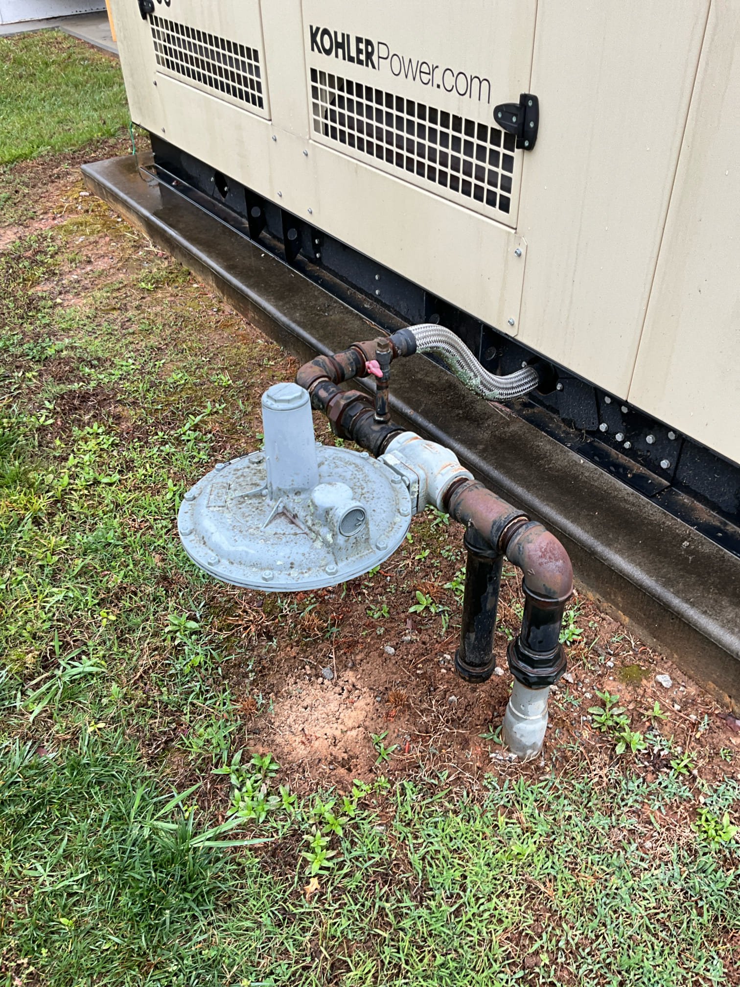 Return to complete quoted work.

Met with Nate on site and received go ahead to shut water off to right side of building.

Shut down water, drained system. Cut vinyl or pvc type wall cover, and drywall behind it. After water was drained I cut back waterlines and drain lines and capped each. After bringing water back on and checking for leaks I put drywall back over hole, secured with screws where possible. I then applied the vinyl type cover and applied silicone around seams. Bled all fixtures in this zone to prevent water splashing during use. Water back on without disruption to scheduled OR time.

For gas work, I removed leaking component and reinstalled correctly. After verify the leak was corrected, I sanded rusted components and applied protective paint, as required. Due to weather I had to do each gas assembly one at a time to avoid water getting on paint while it was curing. After all work, both gas assemblies have had rusted components sanded, and paint has been applied to all 