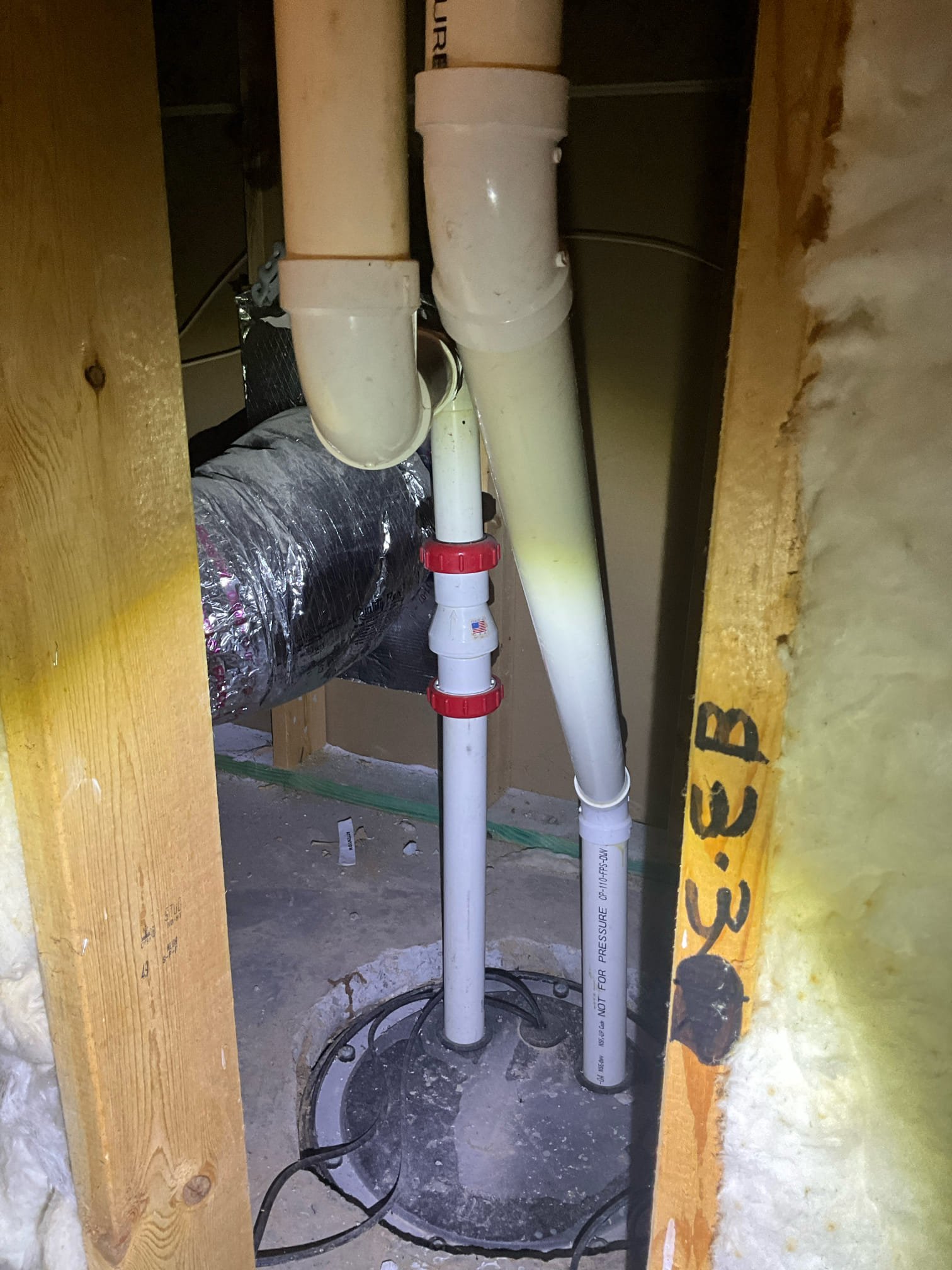 Customer had a sewage ejection pump that was shorted in the basement. Pump was stopped up with wipes. The breaker in the garage kept tripping and no being able to be reset. Tested the pump plug by bypassing the float plug and it still tripped. Plugged a household vacuum into the plug and it worked without tripping the breaker. Installed a new pump with a new check valve to correct the problem. Made customer aware that there are only 3 bolts left that can connect to the basin, the others are stripped. Resealed the lid with caulk. Tested new work to ensure proper function and no leaks. None were found. Customer was concerned about how often the pump is cycling. Informed the customer that the basin is minimally sized and that is the cause of it kicking off more frequently. Ran a stopwatch and determined the pump is cycling every 35 seconds or so. 